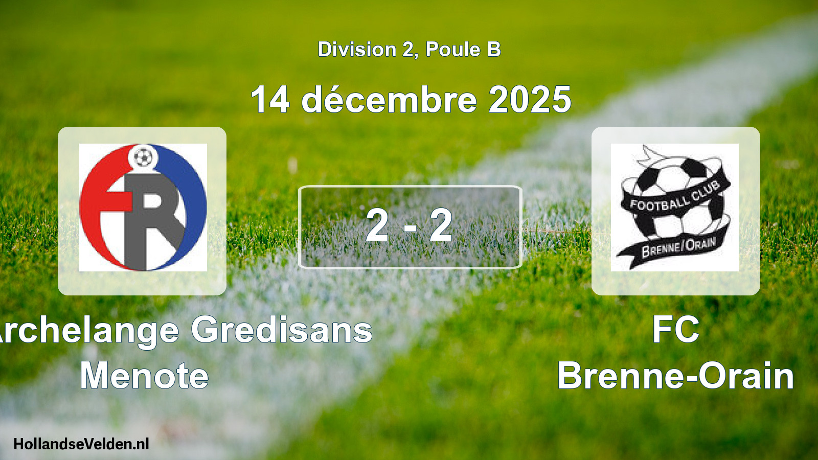 Match joué: FR Archelange Gredisans Menote - FC Brenne-Orain 2 - 2 (14 décembre 2025)