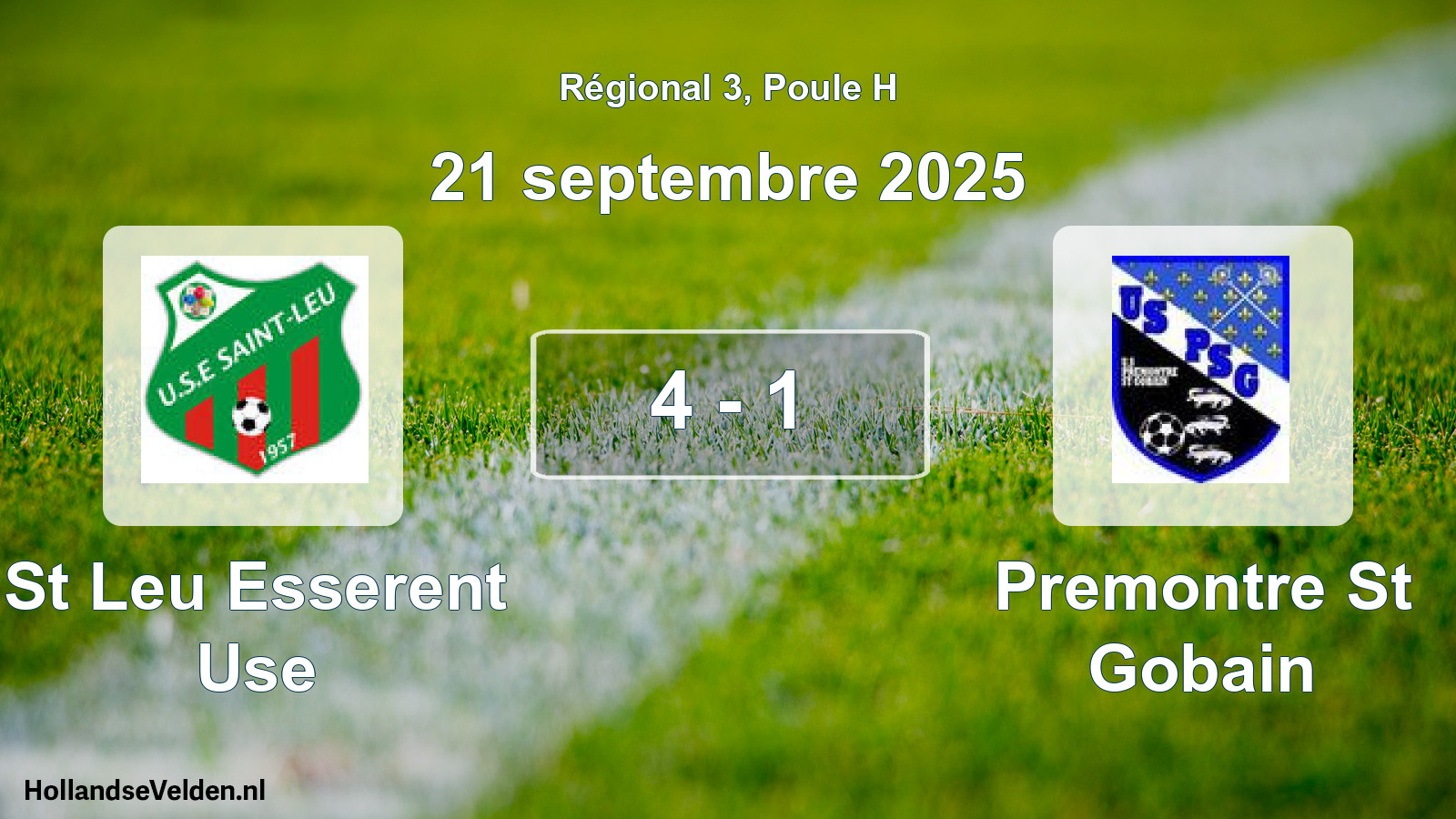 Total number of matches played: St Leu Esserent Use - Premontre St Gobain 4 - 1 (21 September 2025)