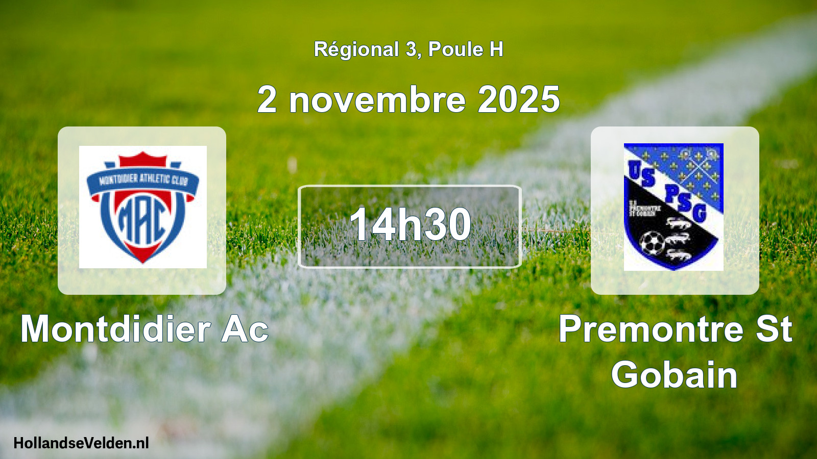 Scheduled Match: Montdidier Ac - Premontre St Gobain (2 November 2025)