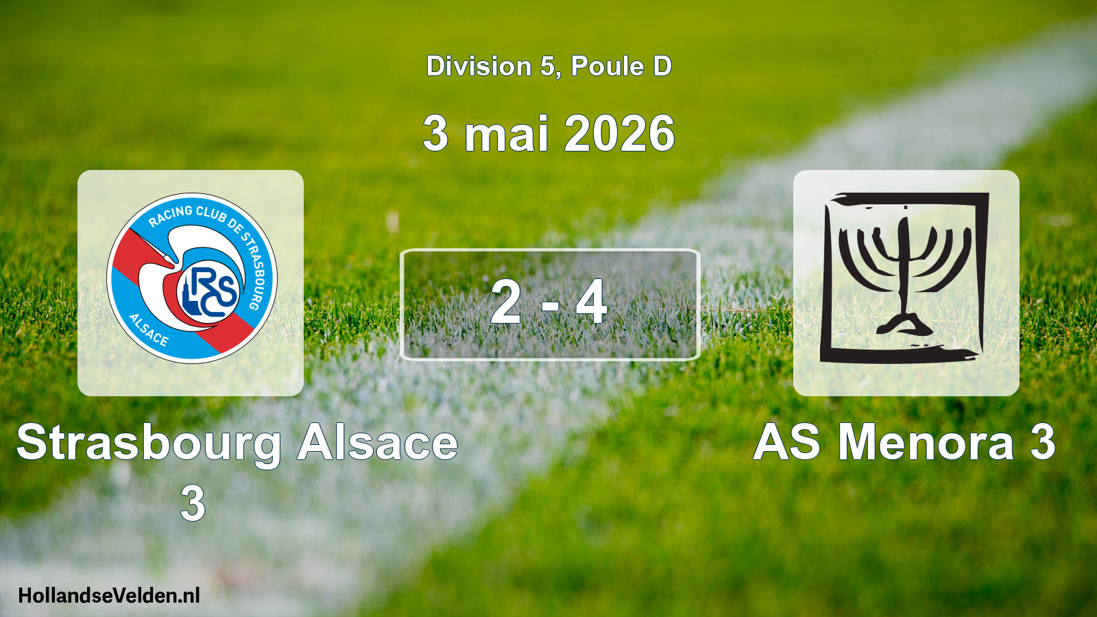 Total number of matches played: RC Strasbourg Alsace 3 - AS Menora 3 2 - 4 (3 May 2026)