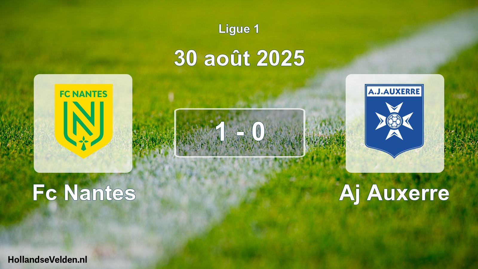Gespeelde wedstrijd: Fc Nantes - Aj Auxerre 1 - 0 (30 août 2025)