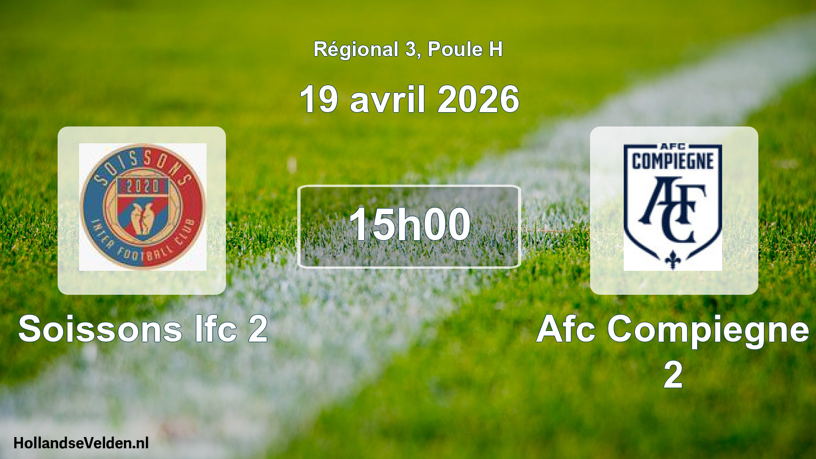 Geplande wedstrijd: Soissons Ifc 2 - Afc Compiegne 2 (19 april 2026)