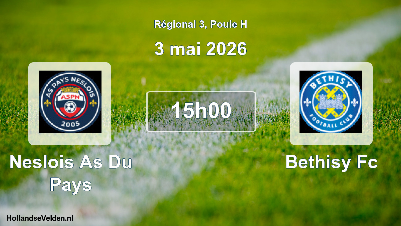 Scheduled Match: Neslois As Du Pays - Bethisy Fc (3 May 2026)