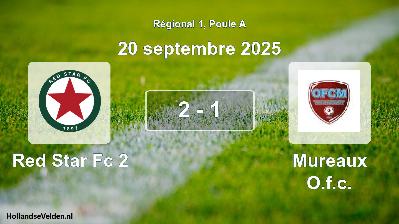 Gespeelde wedstrijd: Red Star Fc 2 - Mureaux O.f.c. 2 - 1 (20 septembre 2025)