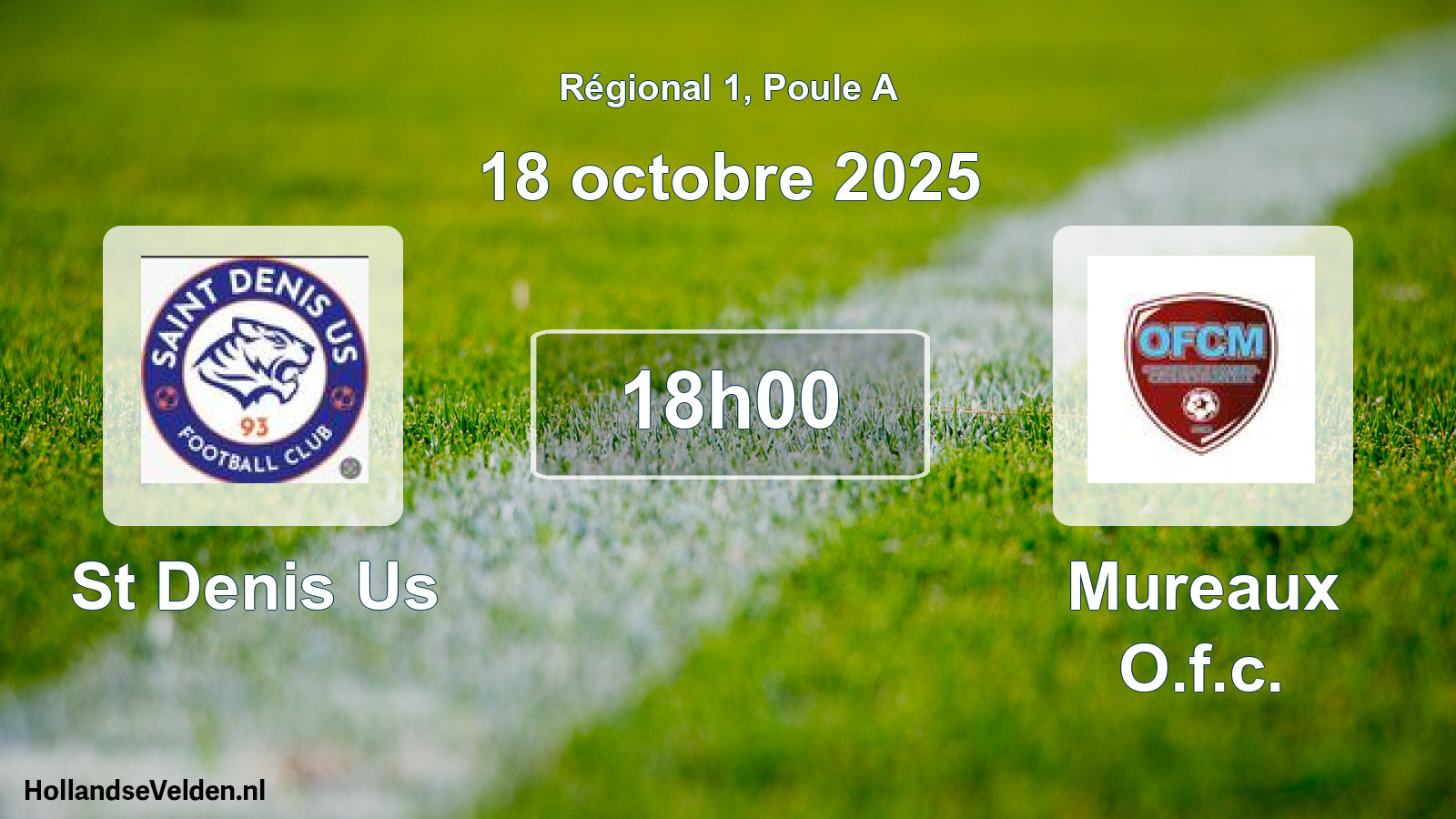 Geplande wedstrijd: St Denis Us - Mureaux O.f.c. (18 octobre 2025)