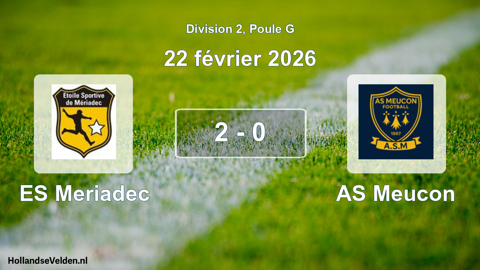Match joué: ES Meriadec - AS Meucon 2 - 0 (22 février 2026)