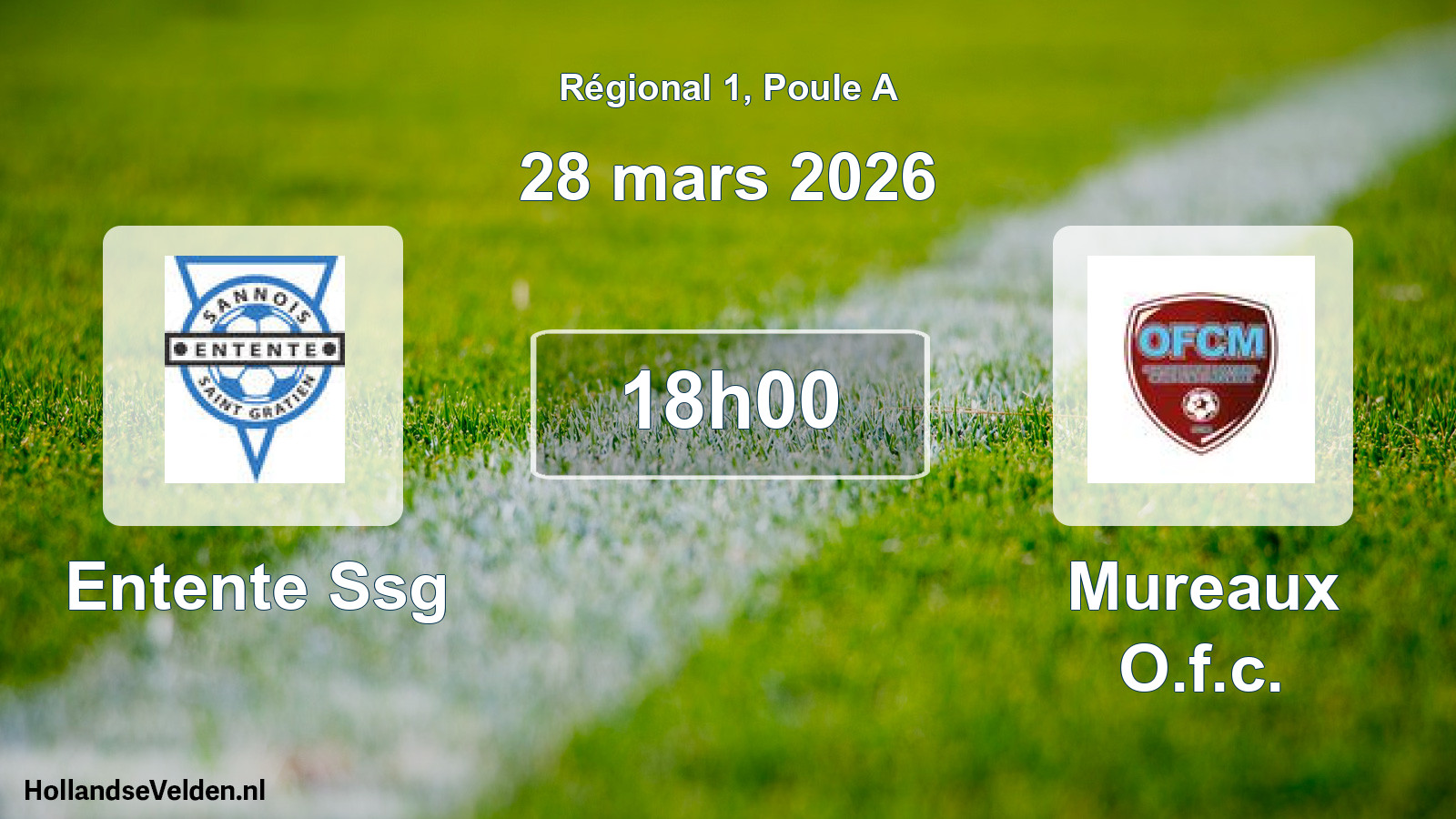 Geplande wedstrijd: Entente Ssg - Mureaux O.f.c. (28 mars 2026)