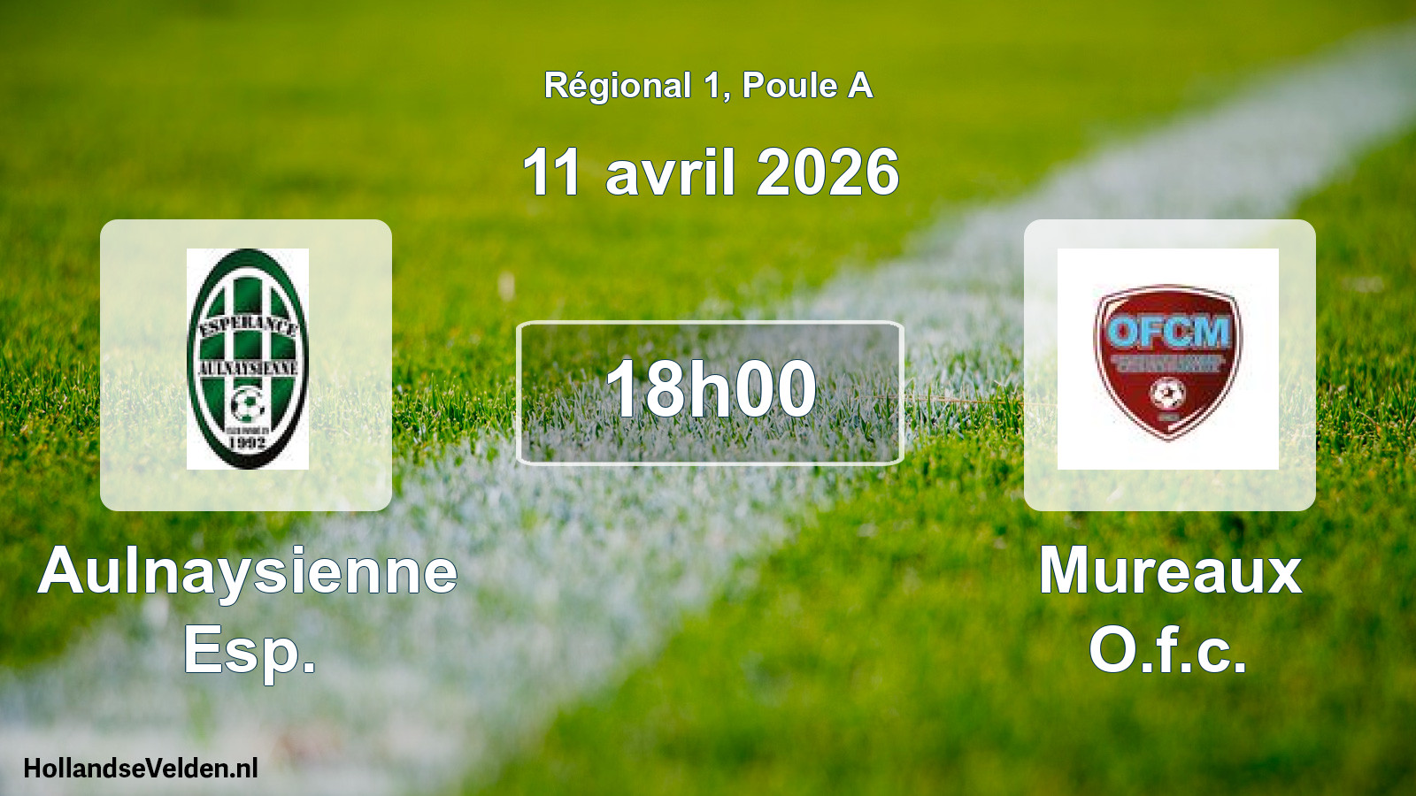 Geplande wedstrijd: Aulnaysienne Esp. - Mureaux O.f.c. (11 april 2026)