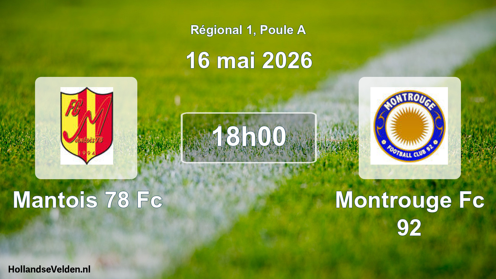Geplande wedstrijd: Mantois 78 Fc - Montrouge Fc 92 (16 mei 2026)