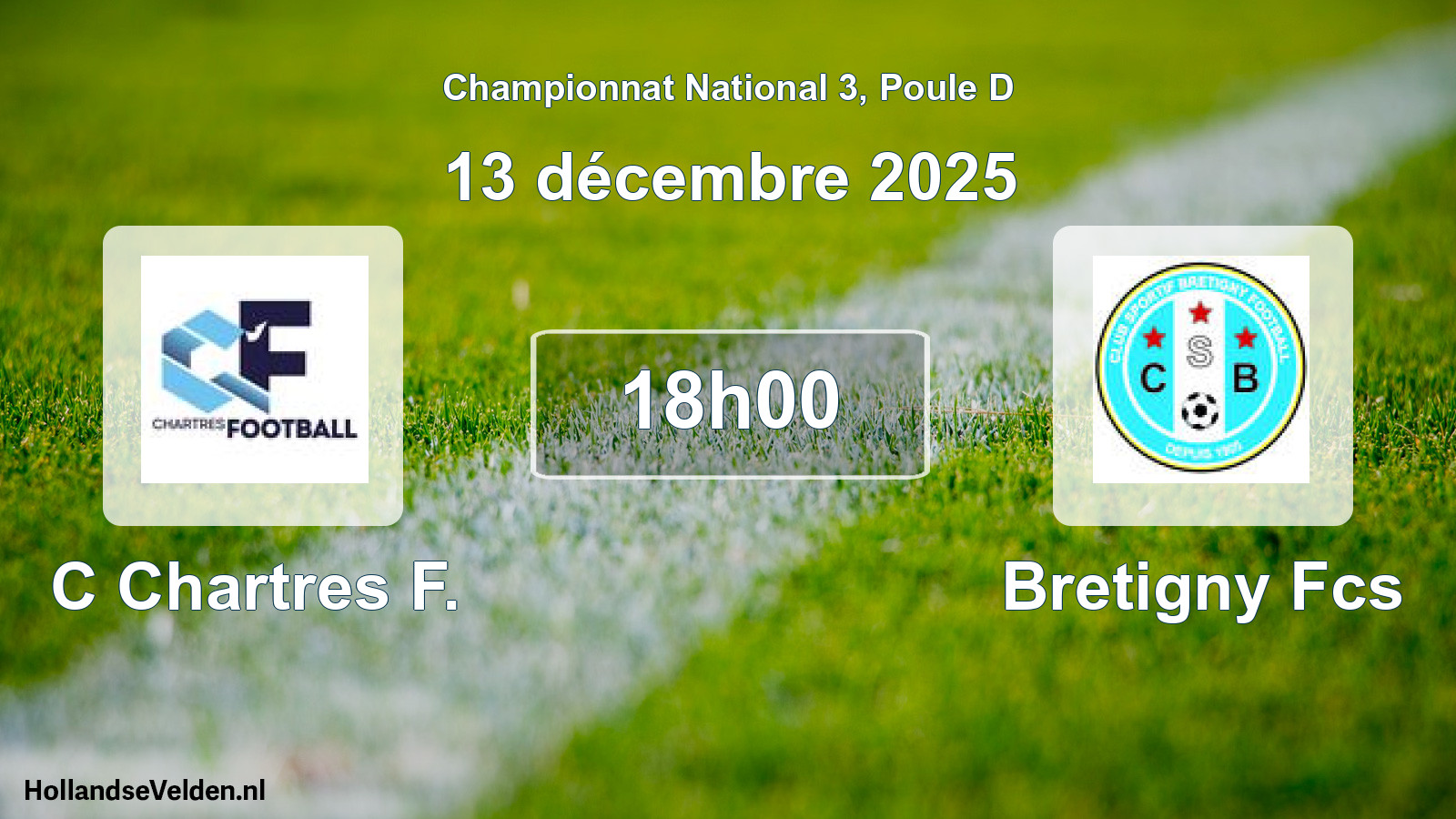 Geplande wedstrijd: C Chartres F. - Bretigny Fcs (13 décembre 2025)