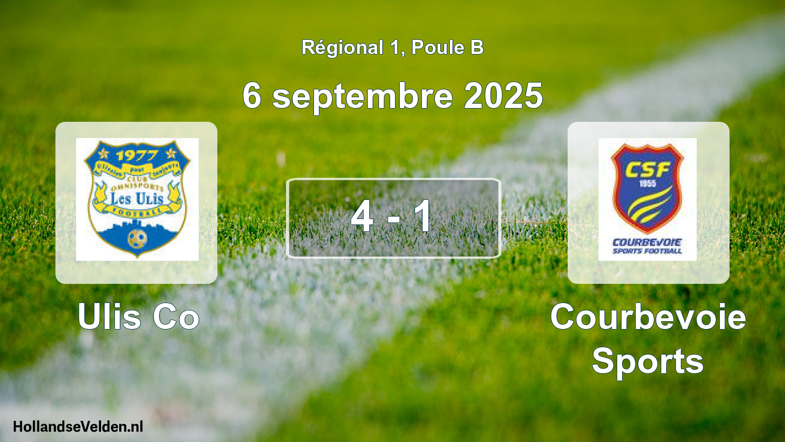 Total number of matches played: Ulis Co - Courbevoie Sports 4 - 1 (6 September 2025)