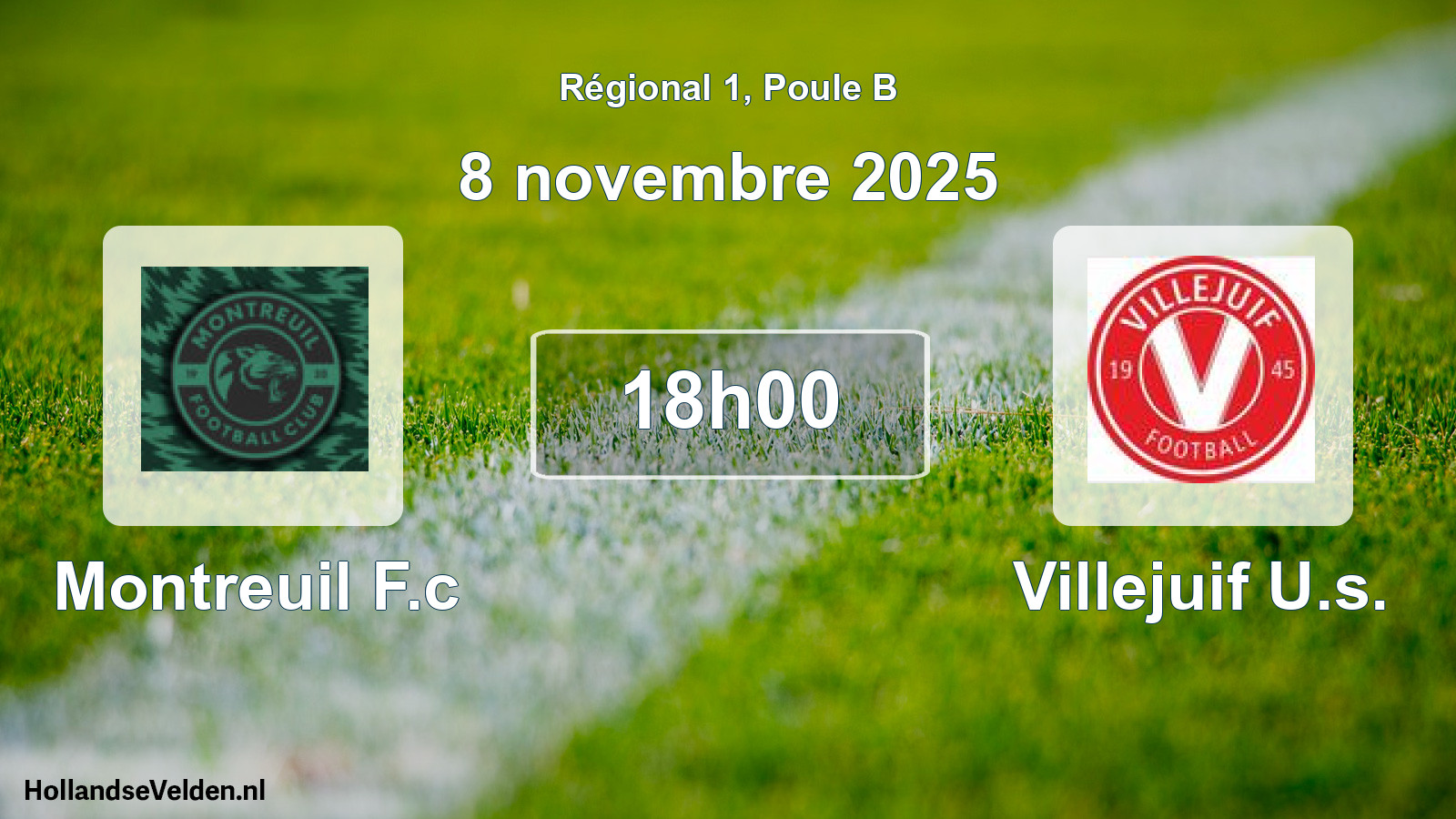 Geplande wedstrijd: Montreuil F.c - Villejuif U.s. (8 novembre 2025)