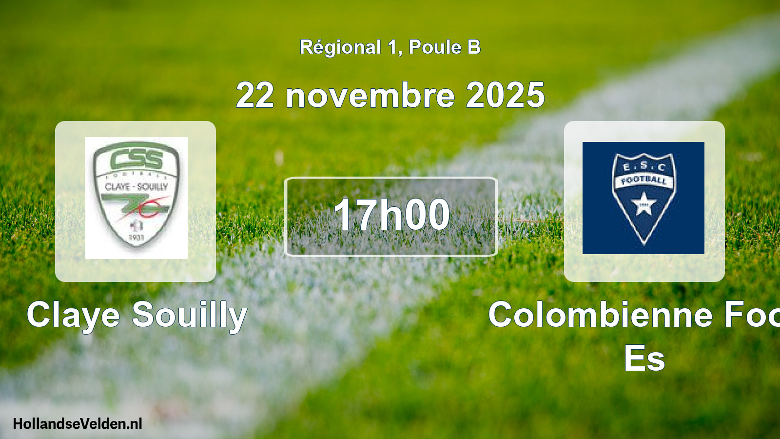 Geplande wedstrijd: Claye Souilly - Colombienne Foot Es (22 novembre 2025)