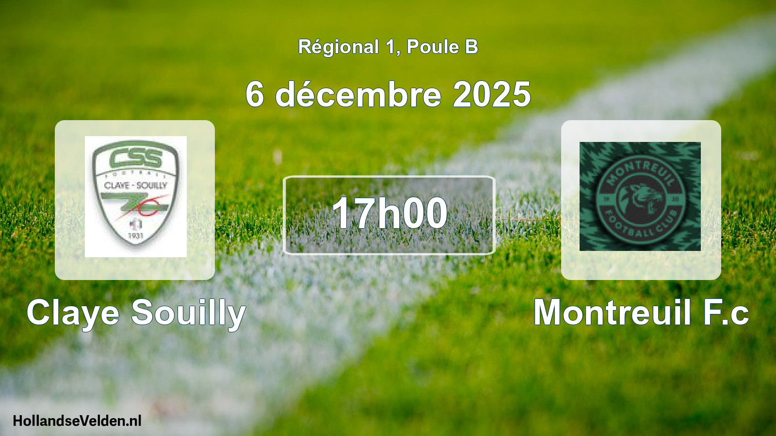 Geplande wedstrijd: Claye Souilly - Montreuil F.c (6 december 2025)