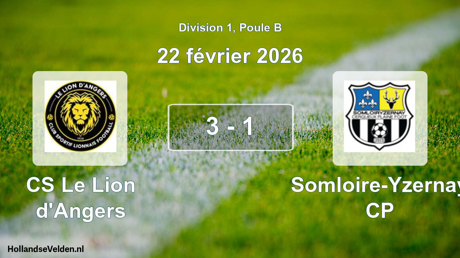 Match joué: CS Le Lion d'Angers - Somloire-Yzernay CP 3 - 1 (22 février 2026)