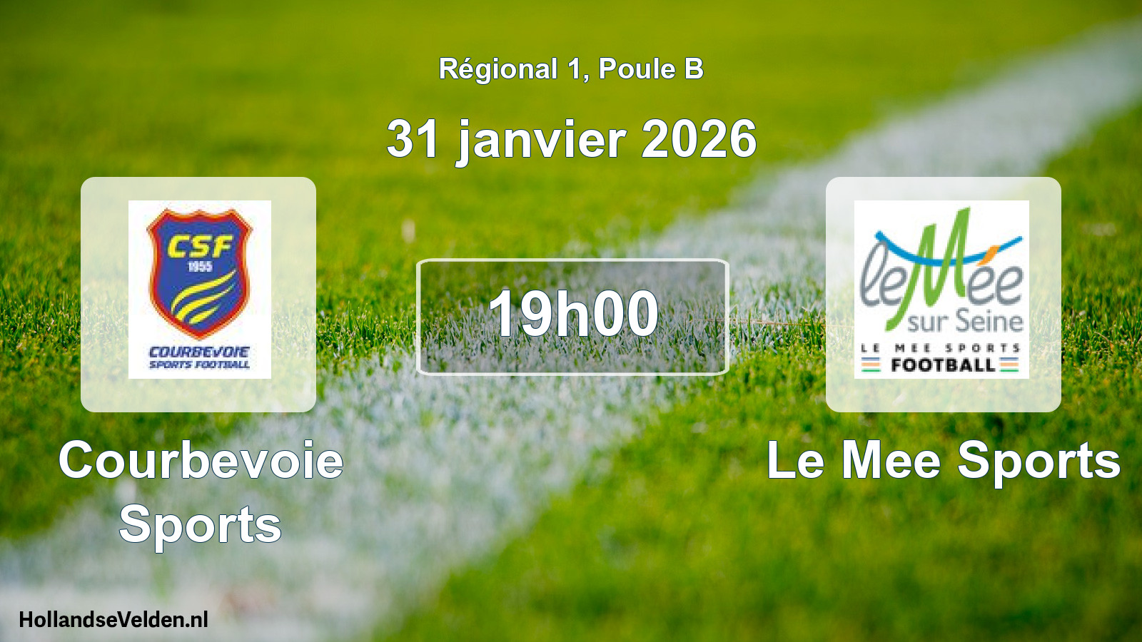 Geplande wedstrijd: Courbevoie Sports - Le Mee Sports (31 janvier 2026)