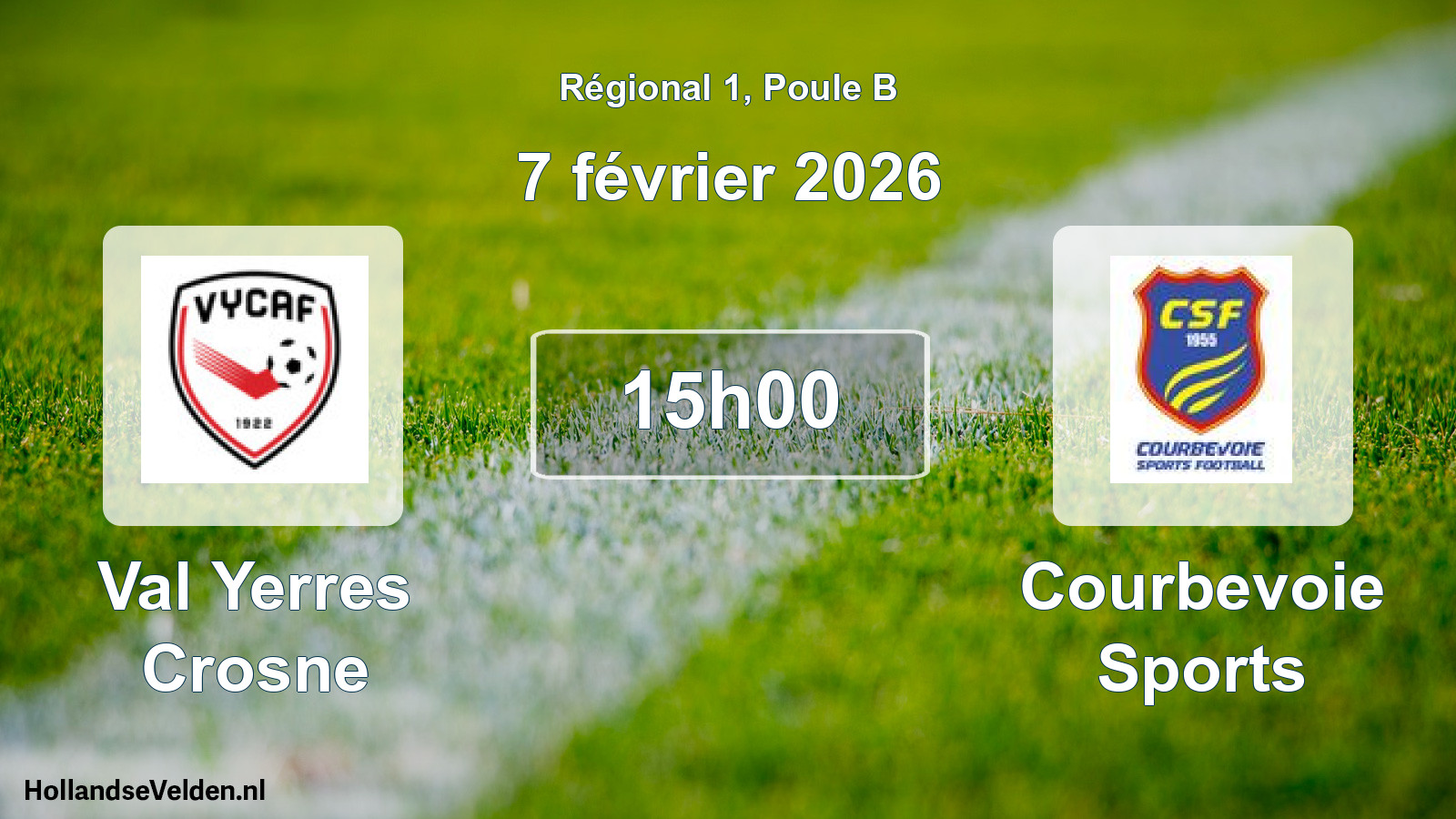 Geplande wedstrijd: Val Yerres Crosne - Courbevoie Sports (7 februari 2026)