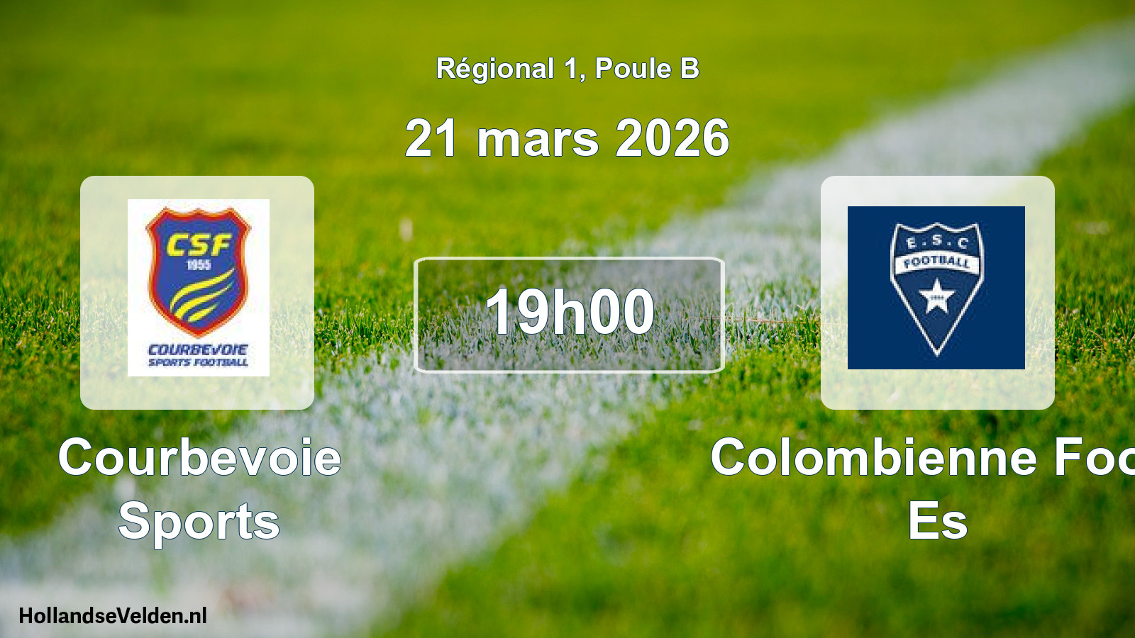 Geplande wedstrijd: Courbevoie Sports - Colombienne Foot Es (21 mars 2026)