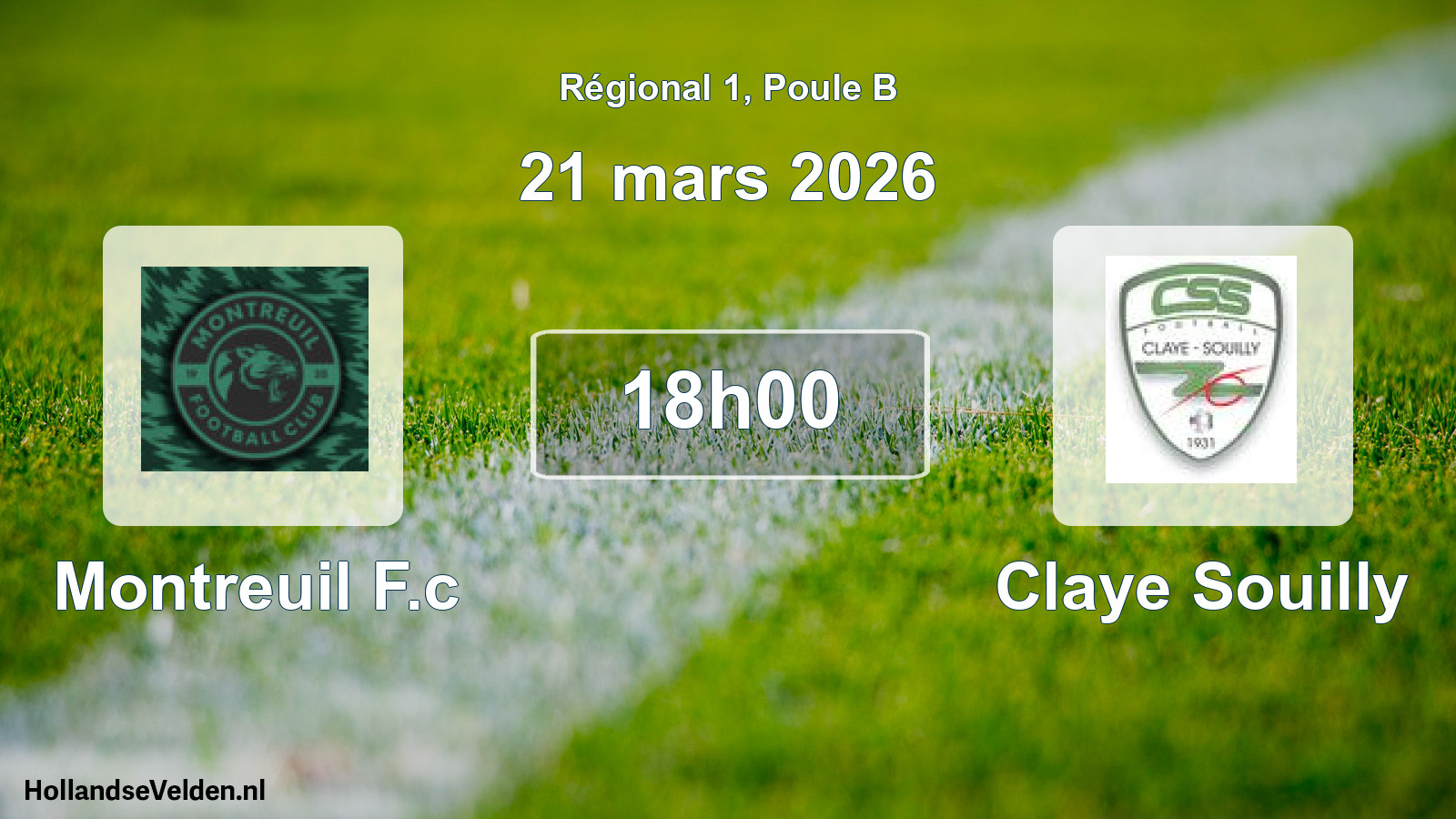 Geplande wedstrijd: Montreuil F.c - Claye Souilly (21 mars 2026)