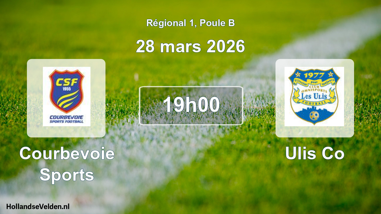 Scheduled Match: Courbevoie Sports - Ulis Co (28 March 2026)