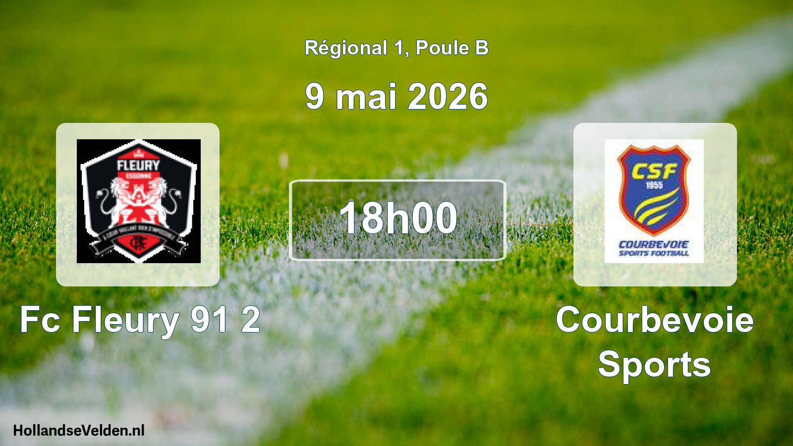 Geplande wedstrijd: Fc Fleury 91 2 - Courbevoie Sports (9 mei 2026)