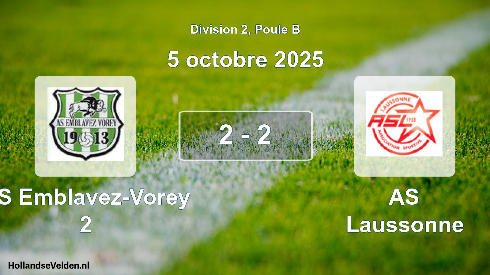 Match joué: AS Emblavez-Vorey 2 - AS Laussonne 2 - 2 (5 octobre 2025)