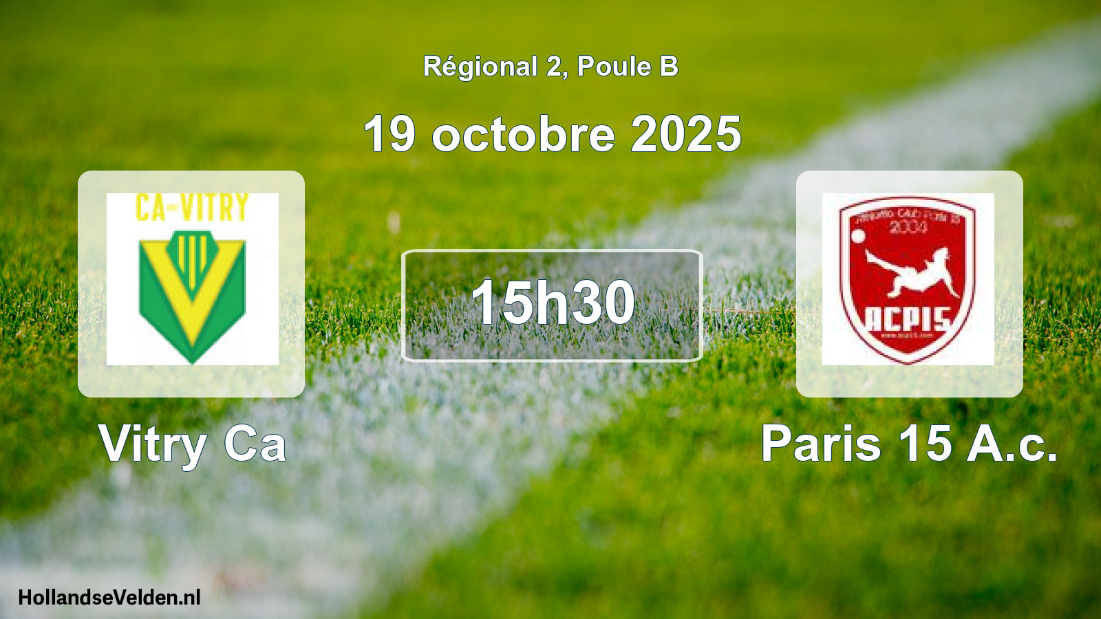 Scheduled Match: Vitry Ca - Paris 15 A.c. (19 October 2025)