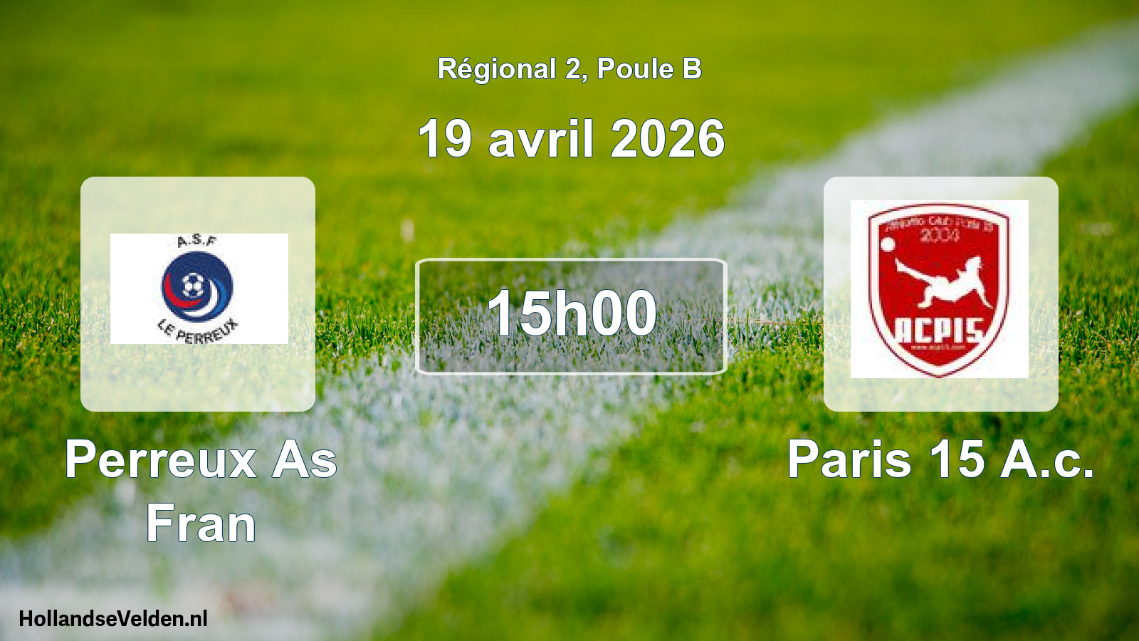 Scheduled Match: Perreux As Fran - Paris 15 A.c. (19 April 2026)
