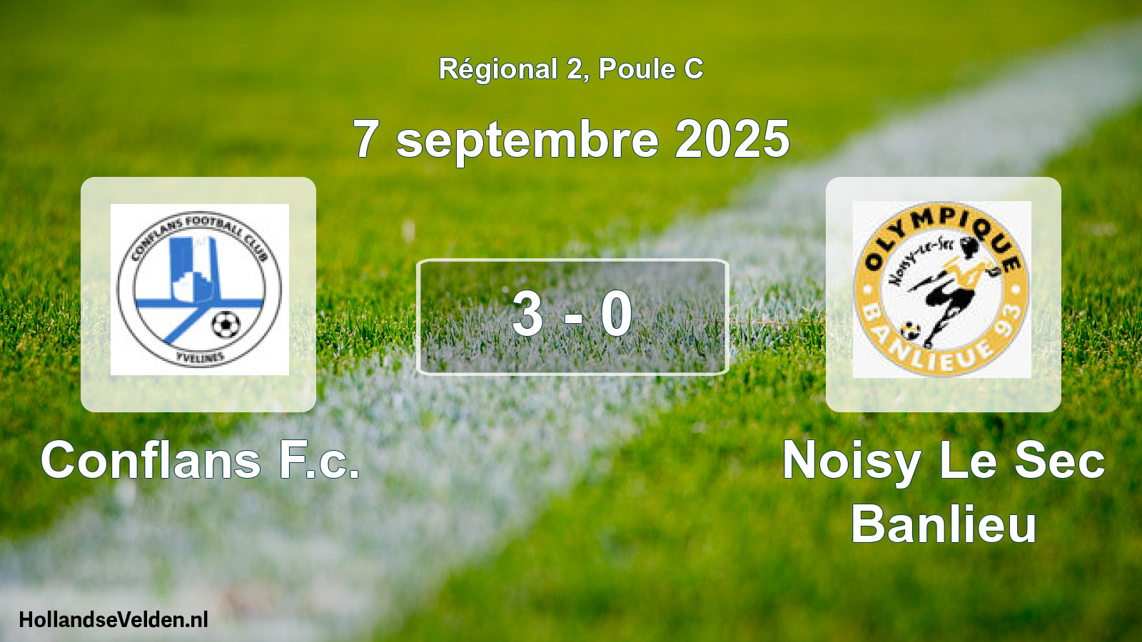 Total number of matches played: Conflans F.c. - Noisy Le Sec Banlieu 3 - 0 (7 September 2025)