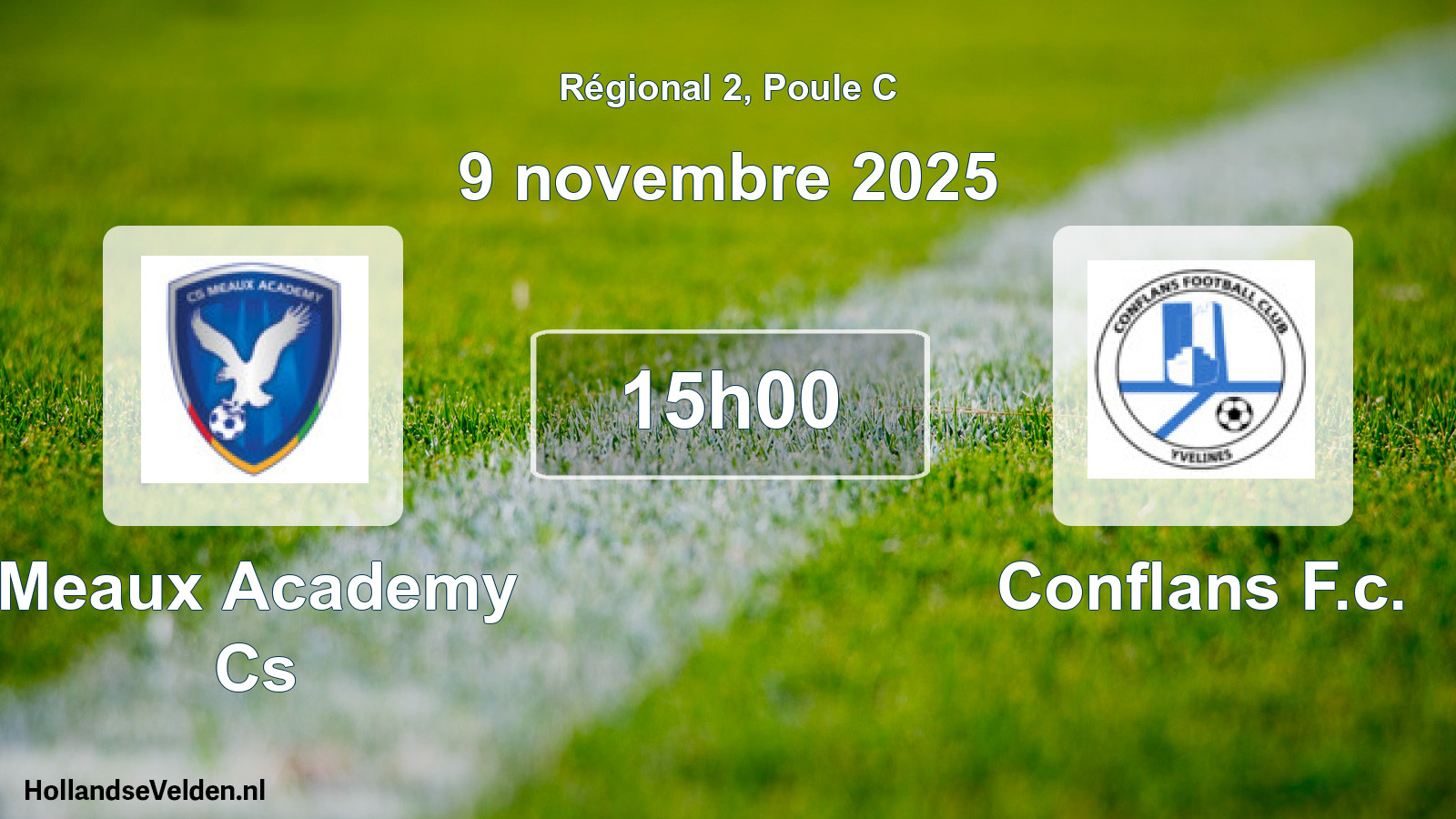 Geplande wedstrijd: Meaux Academy Cs - Conflans F.c. (9 novembre 2025)