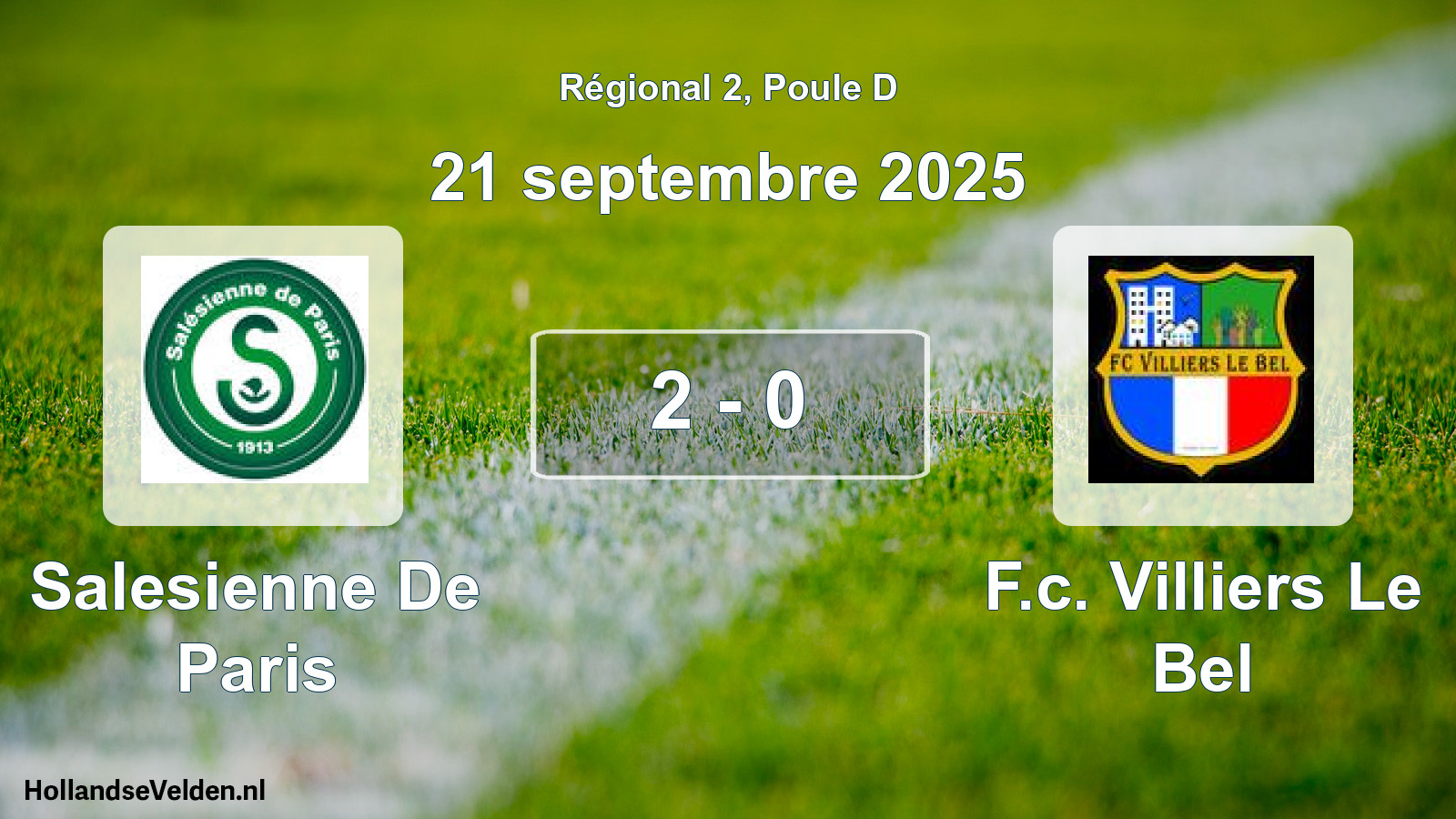 Gespeelde wedstrijd: Salesienne De Paris - F.c. Villiers Le Bel 2 - 0 (21 september 2025)