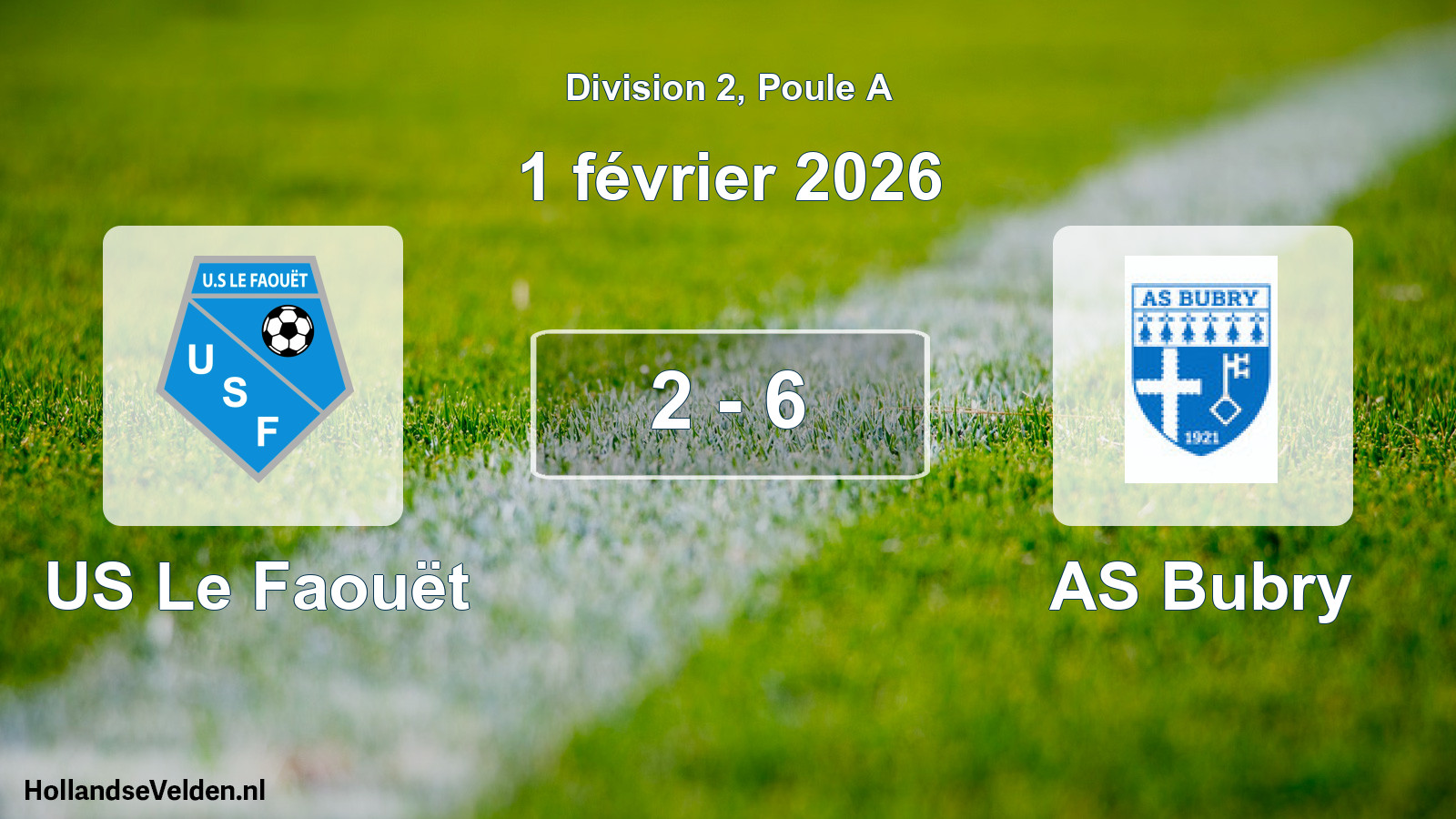 Total number of matches played: US Le Faouët - AS Bubry 2 - 6 (1 February 2026)