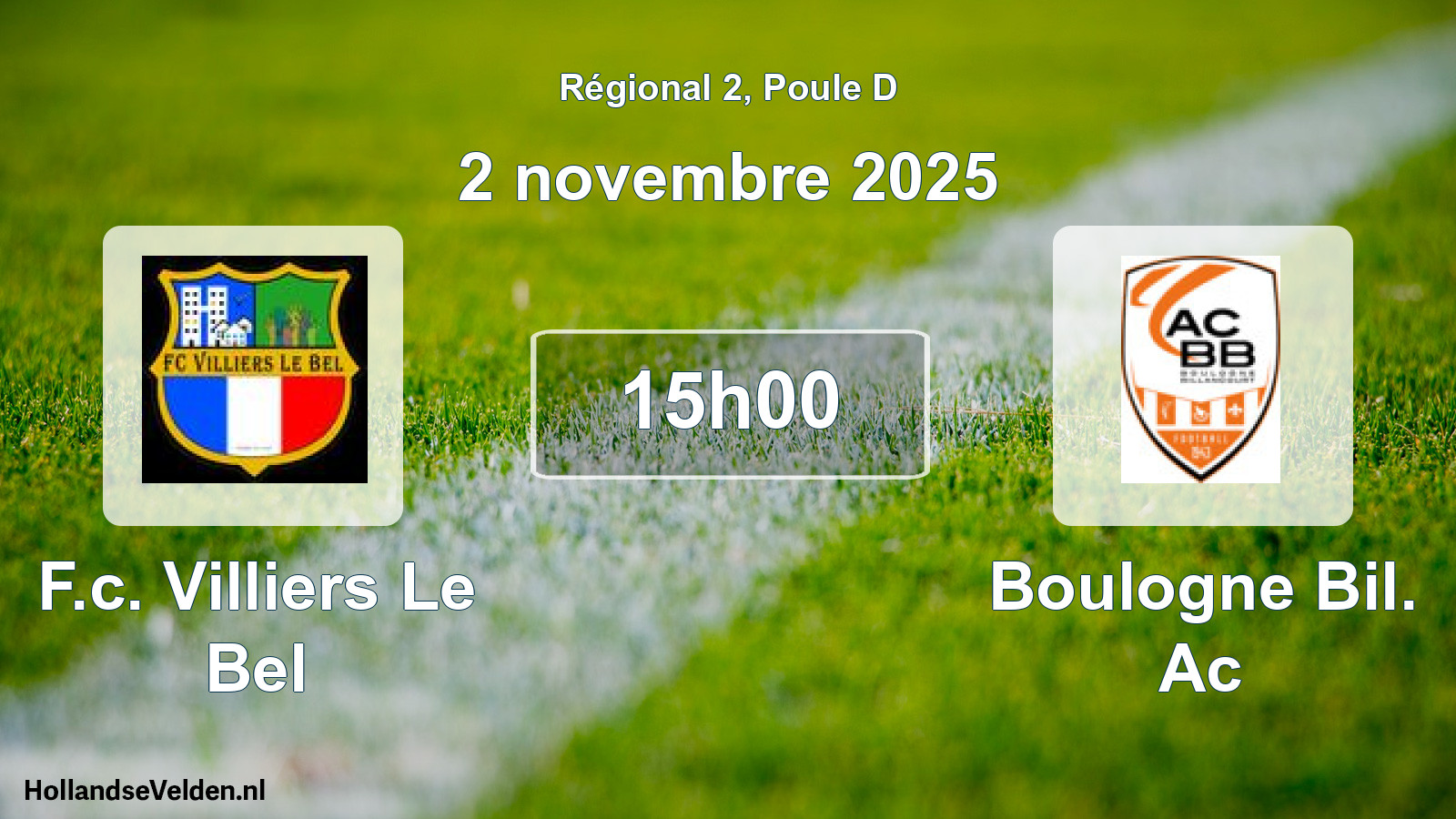 Geplande wedstrijd: F.c. Villiers Le Bel - Boulogne Bil. Ac (2 november 2025)