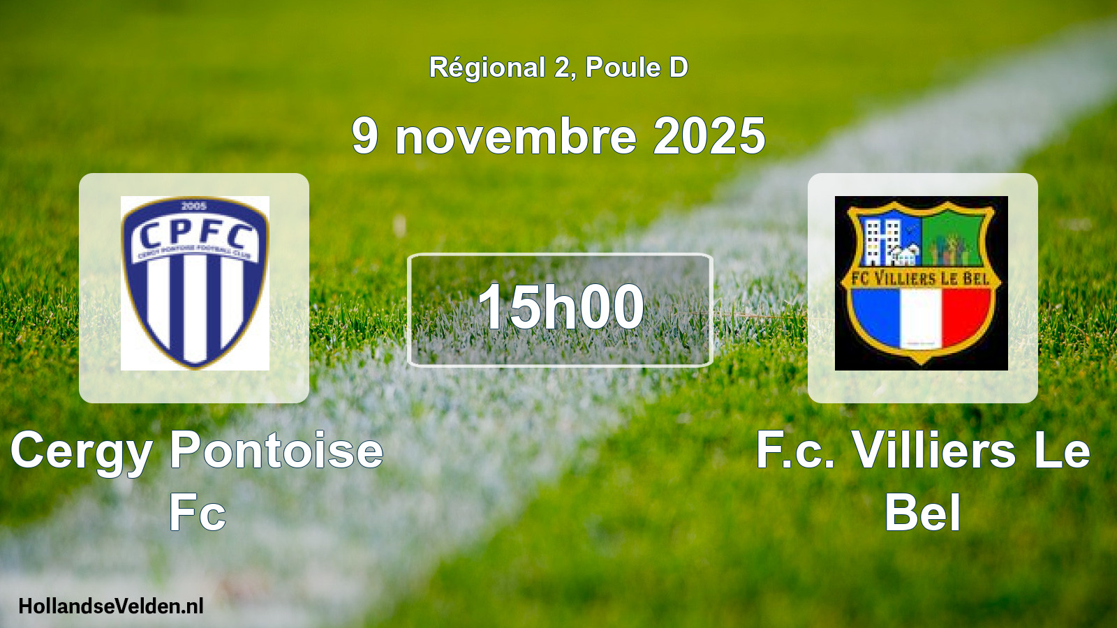 Scheduled Match: Cergy Pontoise Fc - F.c. Villiers Le Bel (9 November 2025)