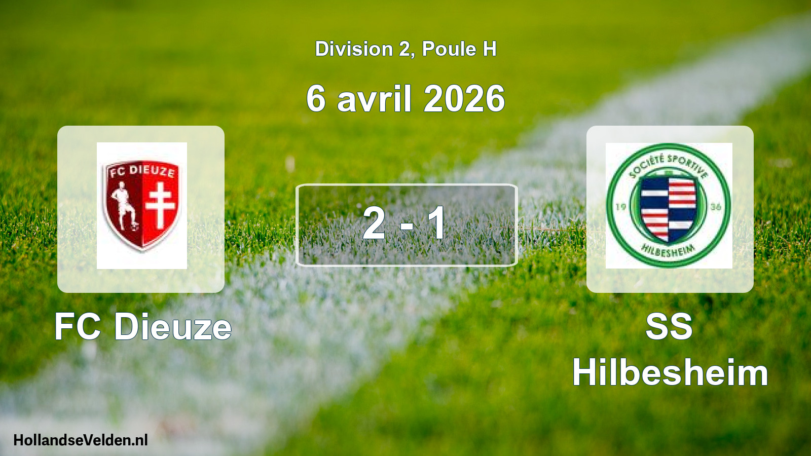 Match joué: FC Dieuze - SS Hilbesheim 2 - 1 (6 avril 2026)