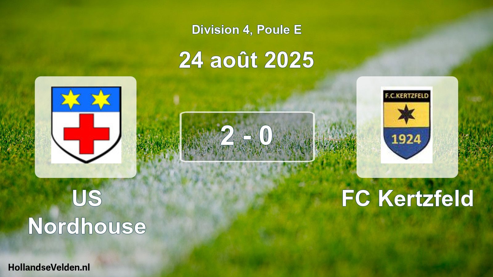 Match joué: US Nordhouse - FC Kertzfeld 2 - 0 (24 août 2025)
