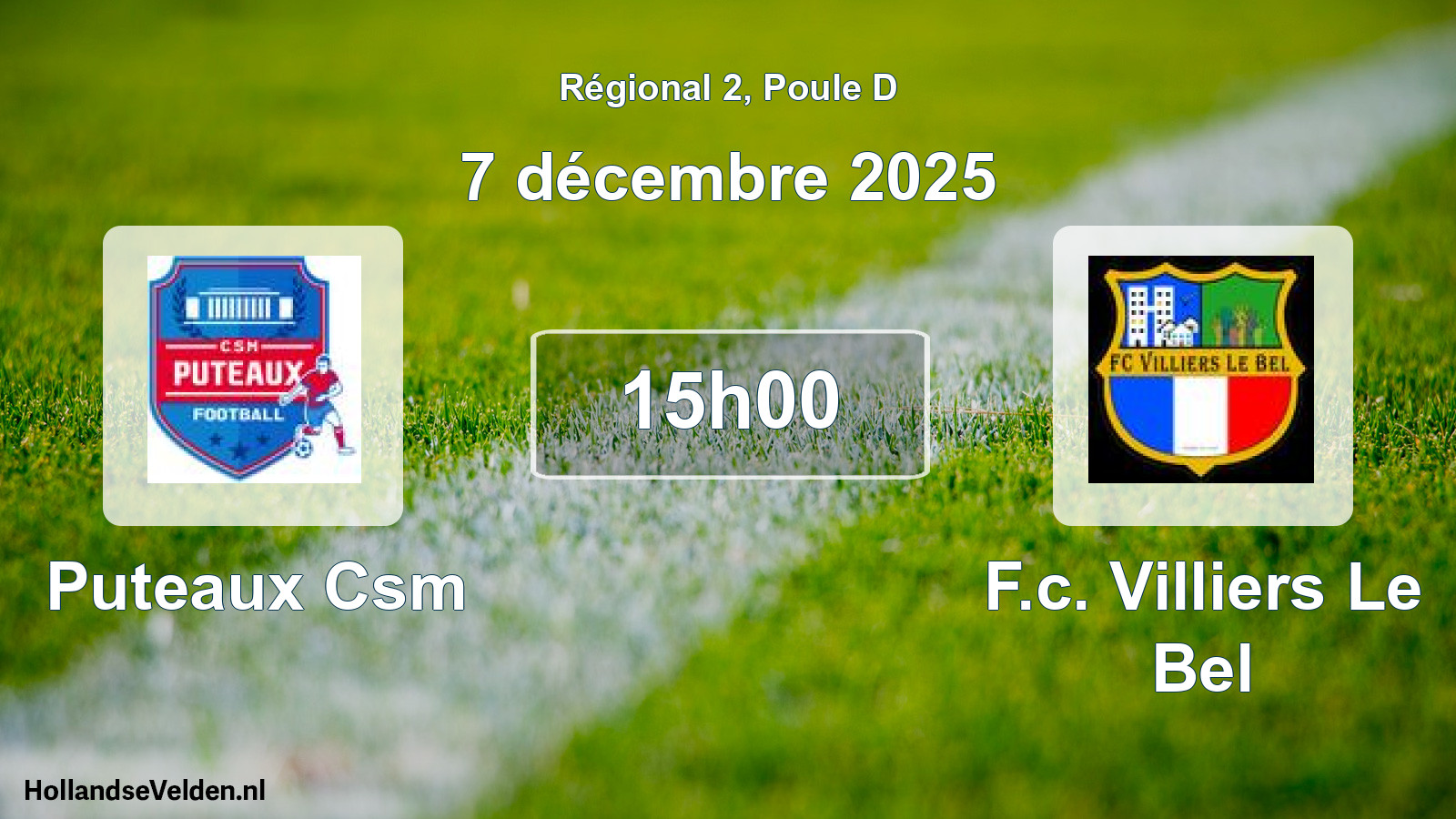 Geplande wedstrijd: Puteaux Csm - F.c. Villiers Le Bel (7 décembre 2025)