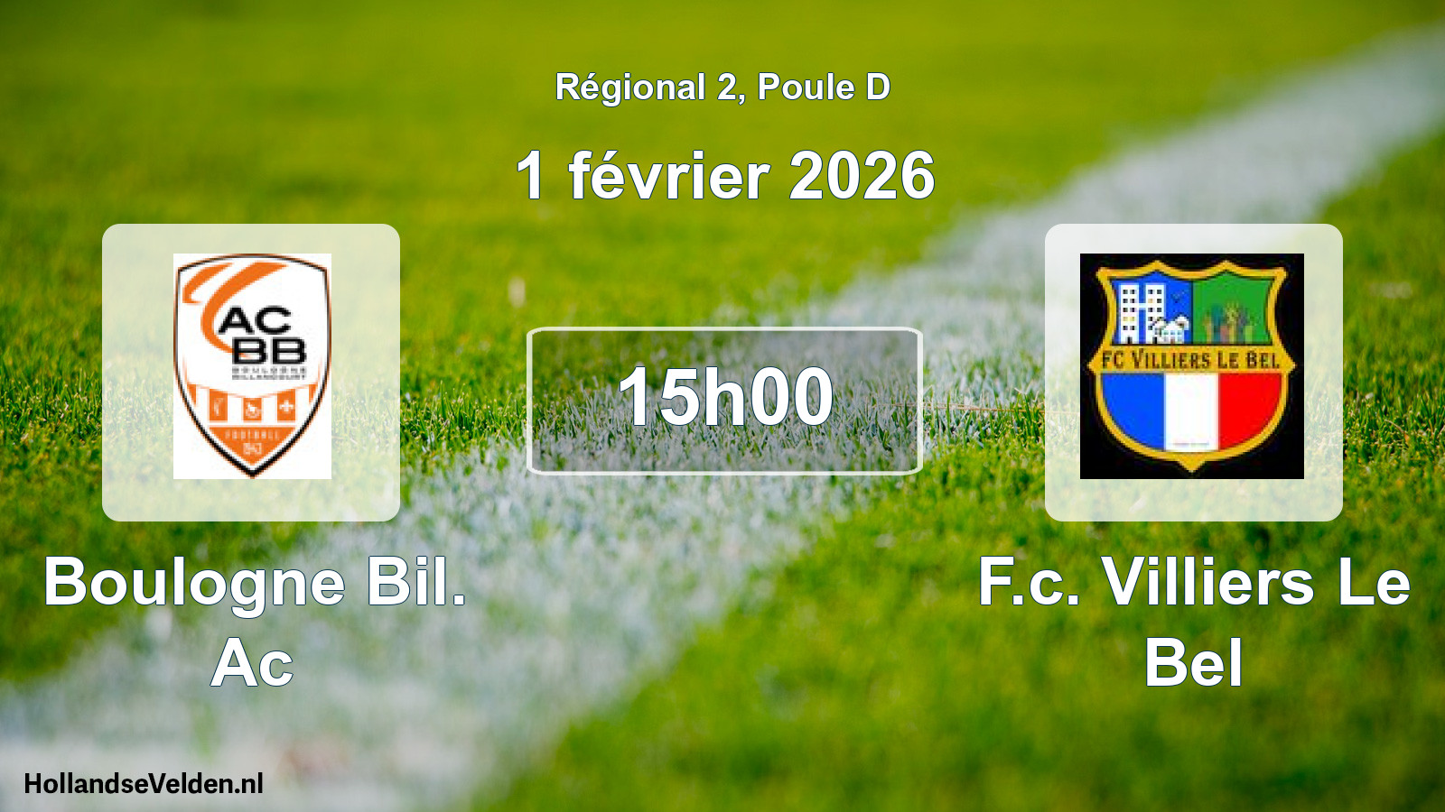 Geplande wedstrijd: Boulogne Bil. Ac - F.c. Villiers Le Bel (1 februari 2026)