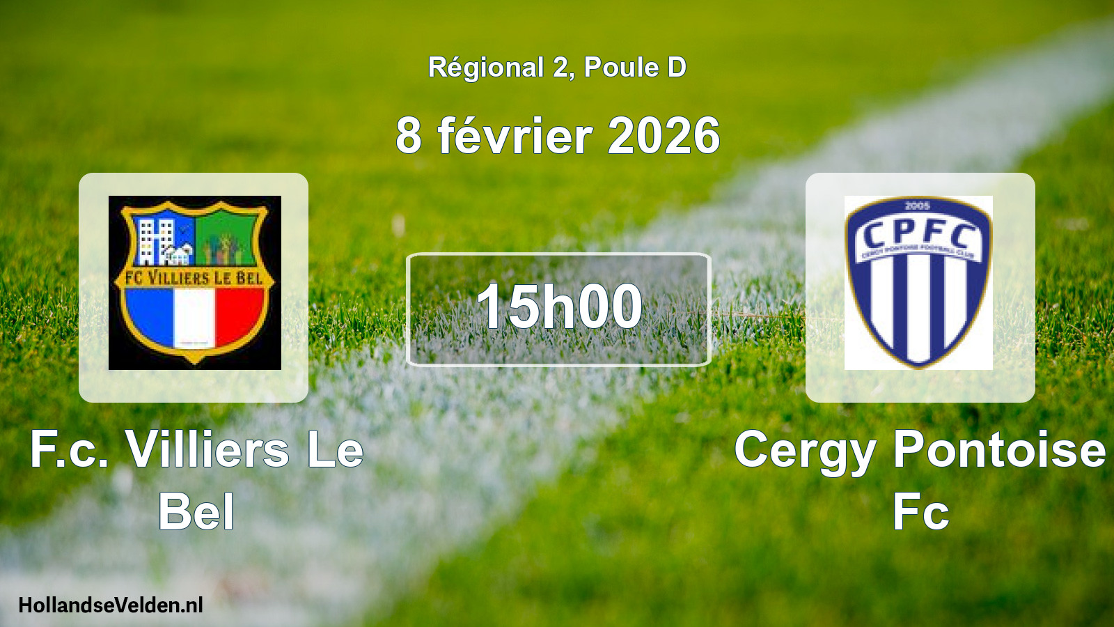 Scheduled Match: F.c. Villiers Le Bel - Cergy Pontoise Fc (8 February 2026)