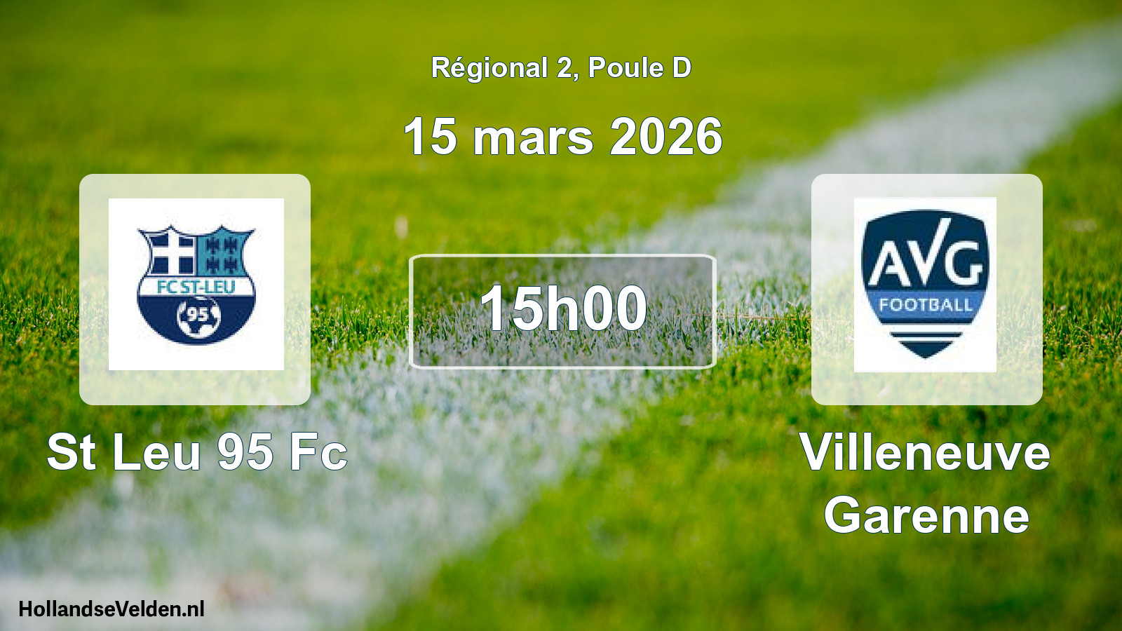 Geplande wedstrijd: St Leu 95 Fc - Villeneuve Garenne (15 maart 2026)