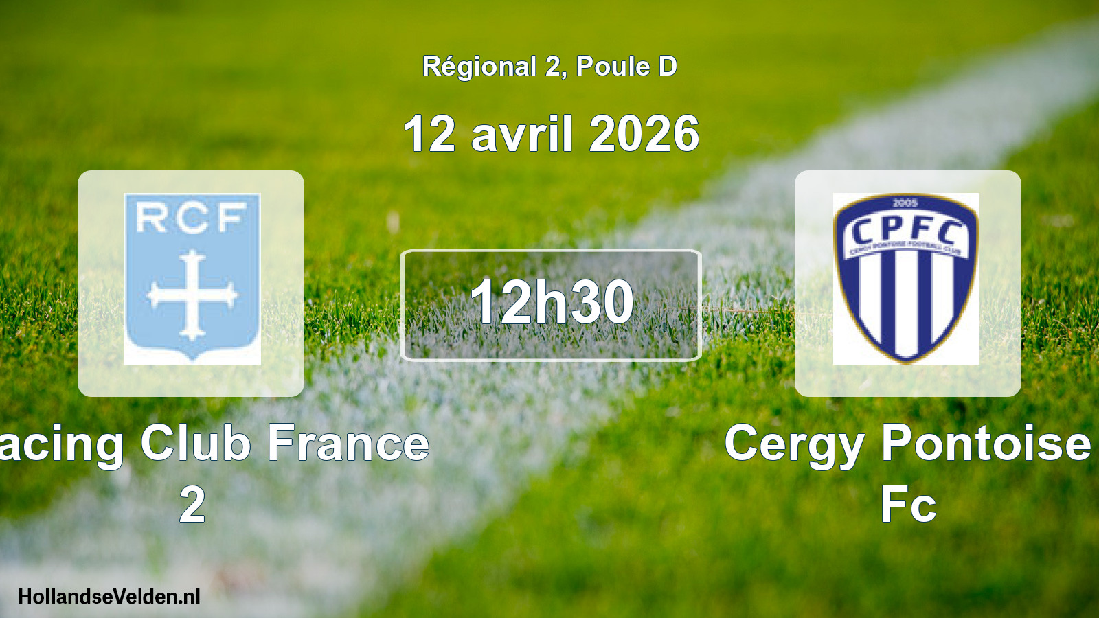 Geplande wedstrijd: Racing Club France 2 - Cergy Pontoise Fc (12 avril 2026)