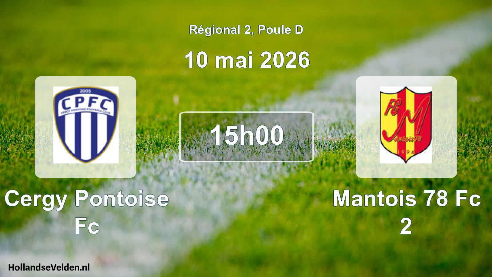 Geplande wedstrijd: Cergy Pontoise Fc - Mantois 78 Fc 2 (10 mai 2026)