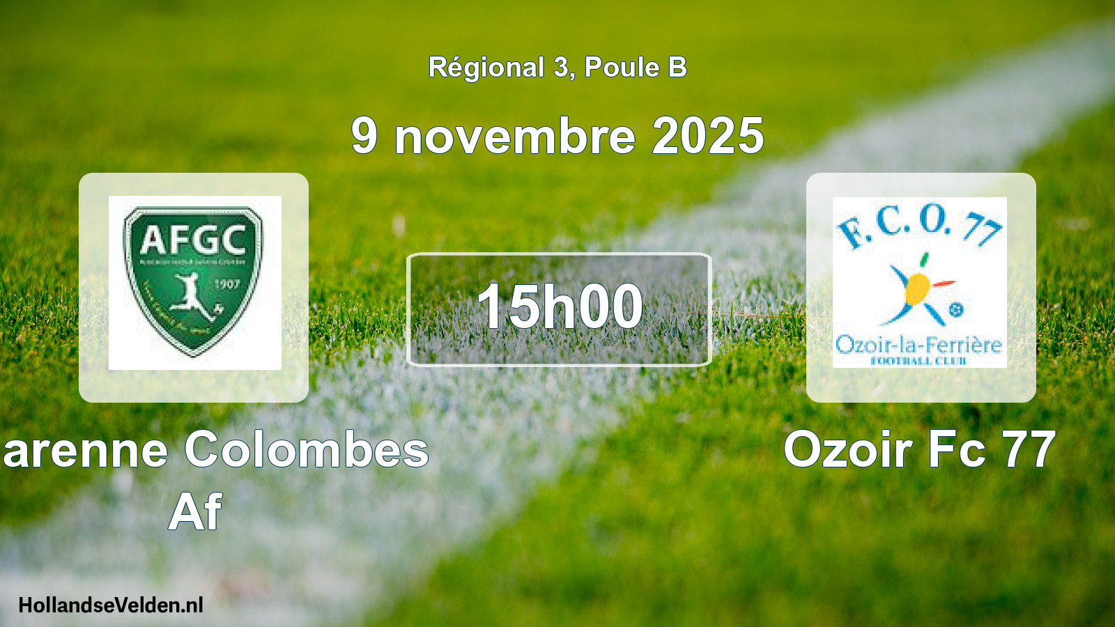 Geplande wedstrijd: Garenne Colombes Af - Ozoir Fc 77 (9 novembre 2025)