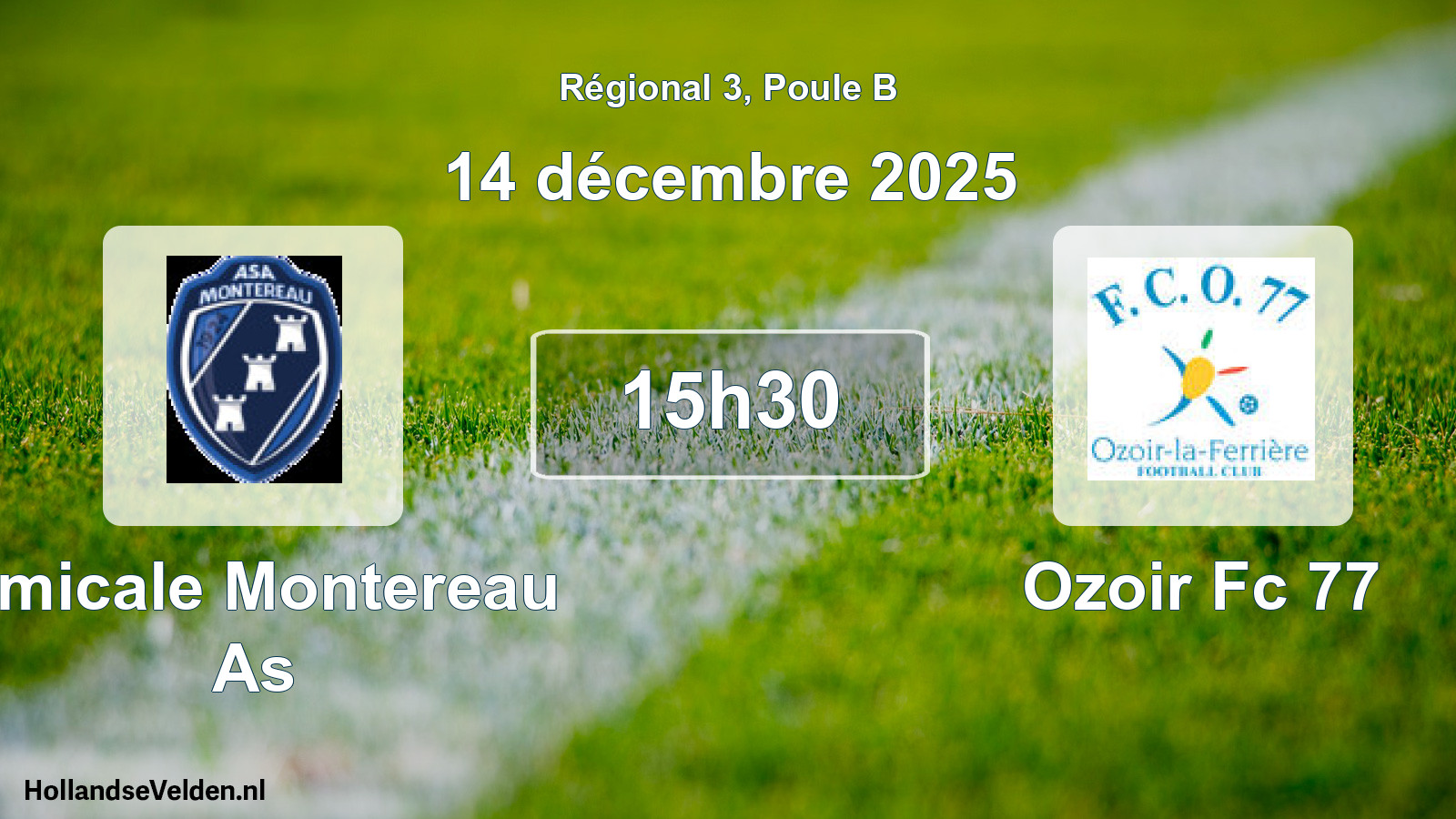 Geplande wedstrijd: Amicale Montereau As - Ozoir Fc 77 (14 décembre 2025)