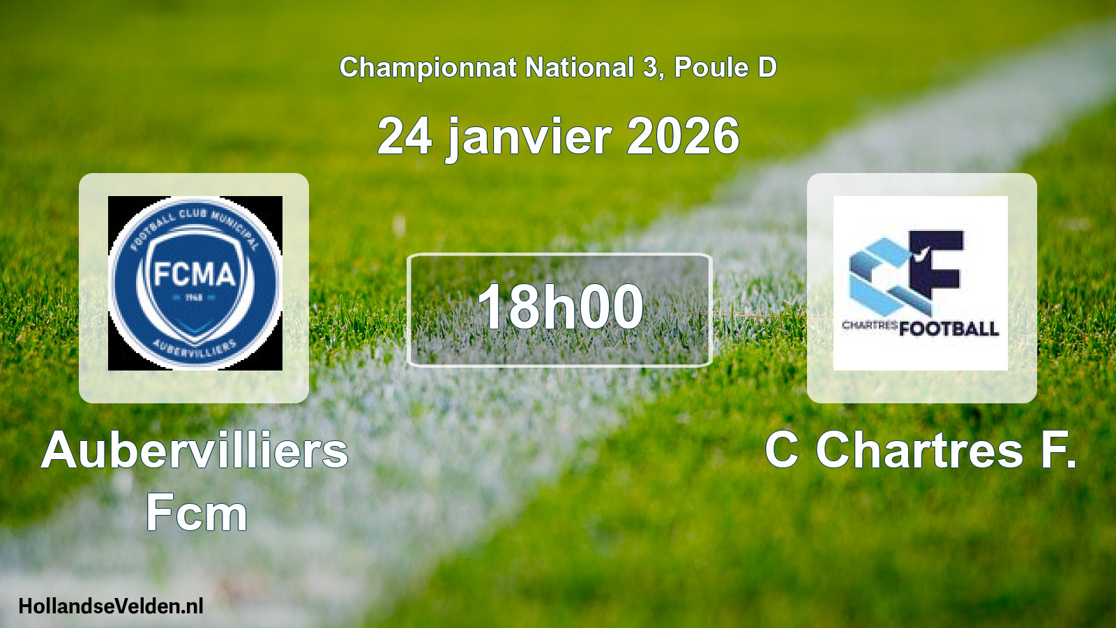 Geplande wedstrijd: Aubervilliers Fcm - C Chartres F. (24 januari 2026)