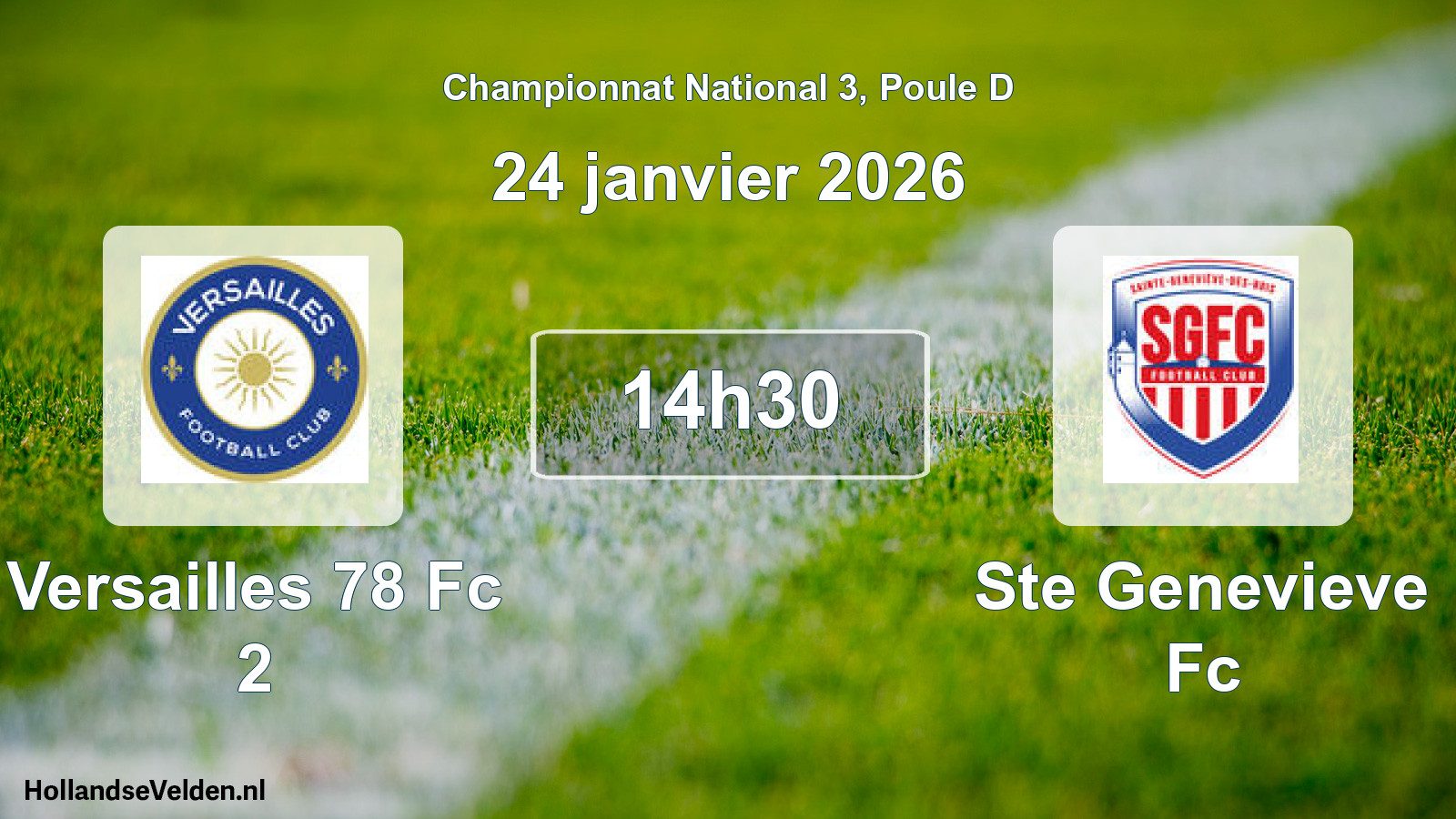 Scheduled Match: Versailles 78 Fc 2 - Ste Genevieve Fc (24 January 2026)