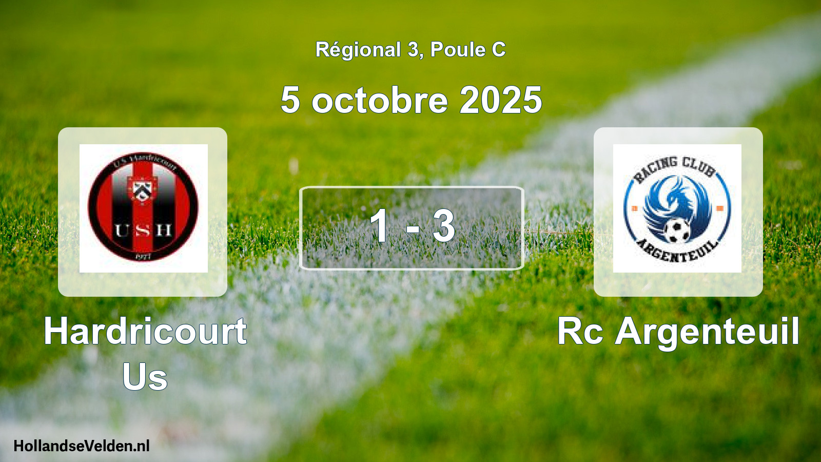 Gespeelde wedstrijd: Hardricourt Us - Rc Argenteuil 1 - 3 (5 octobre 2025)