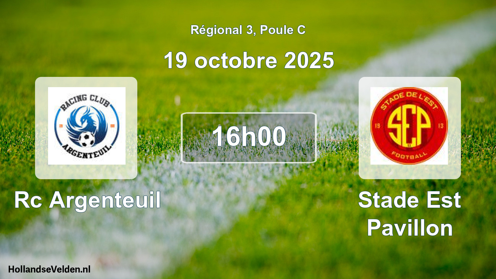 Geplande wedstrijd: Rc Argenteuil - Stade Est Pavillon (19 octobre 2025)