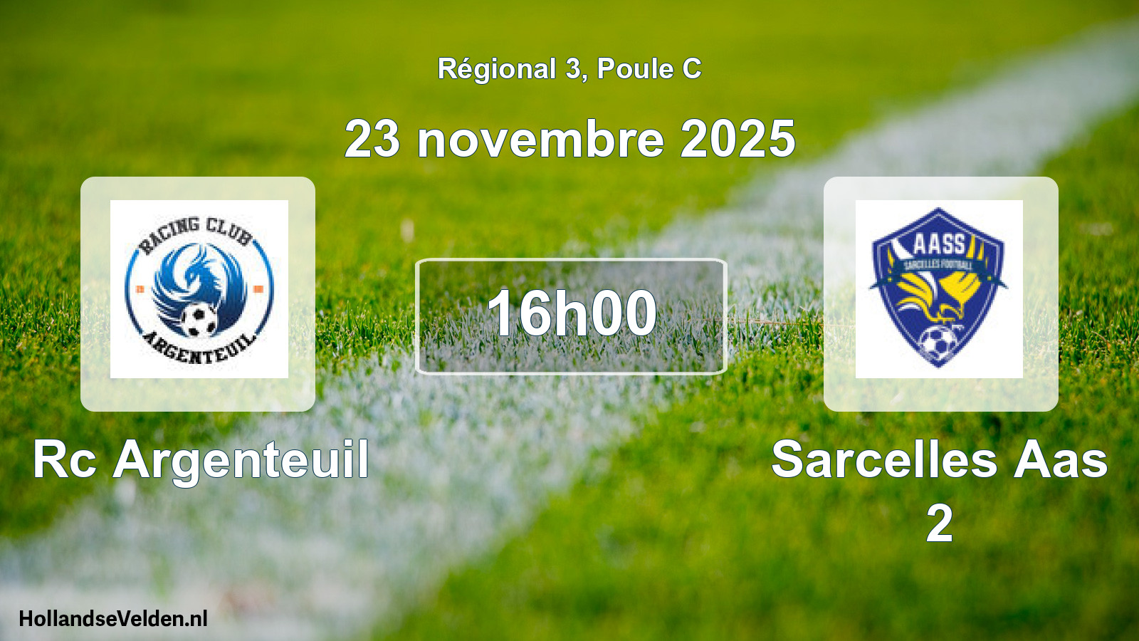 Geplande wedstrijd: Rc Argenteuil - Sarcelles Aas 2 (23 november 2025)