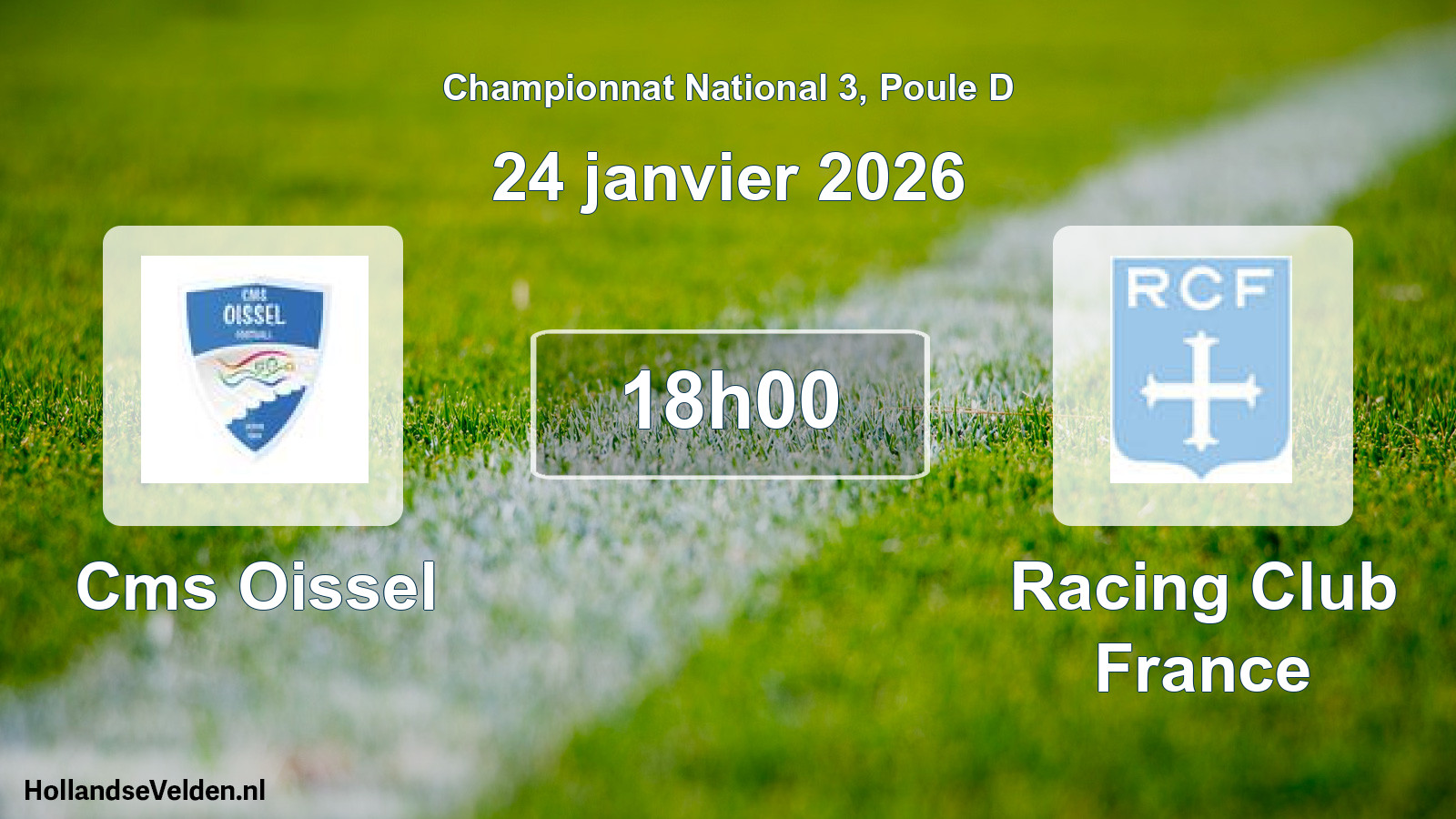 Geplande wedstrijd: Cms Oissel - Racing Club France (24 janvier 2026)